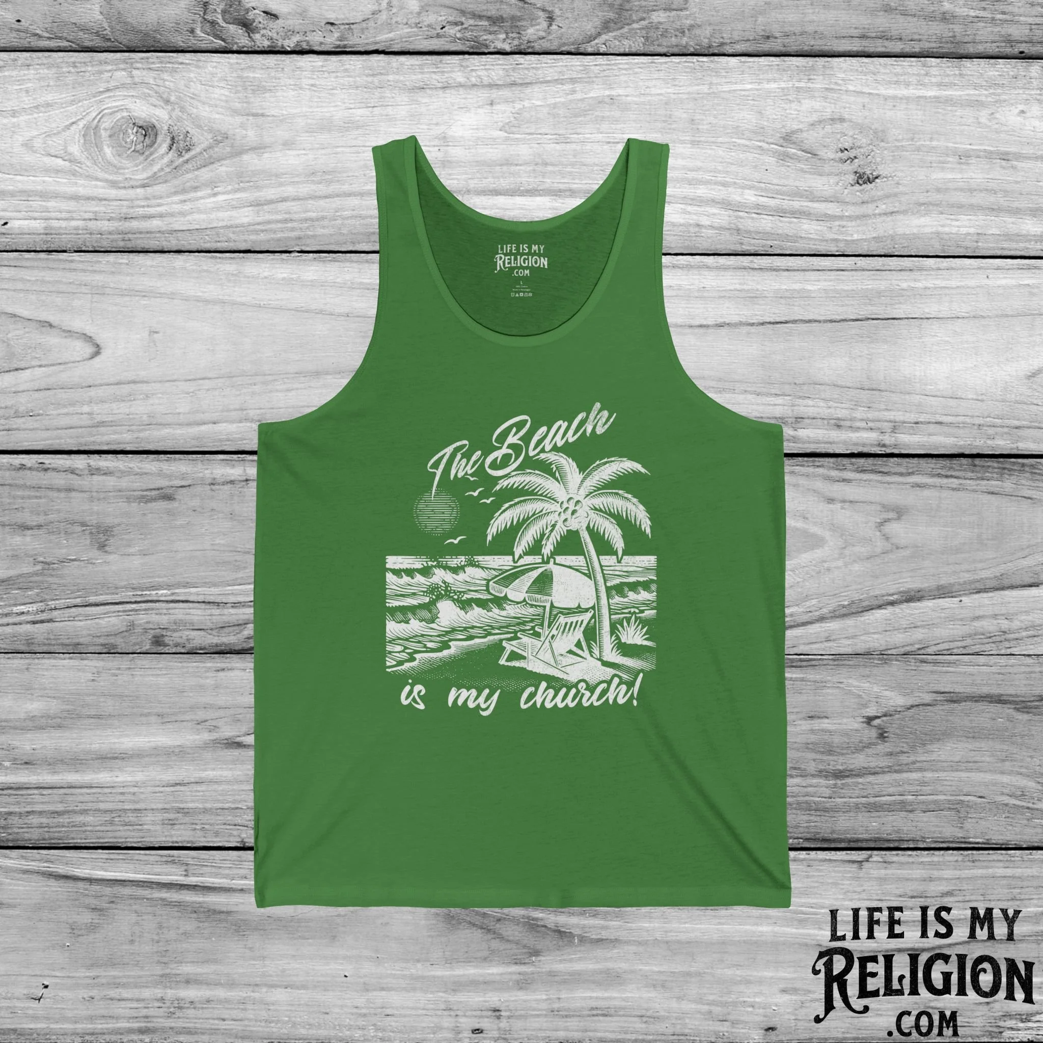The Beach Is My Church - Unisex Jersey Tank