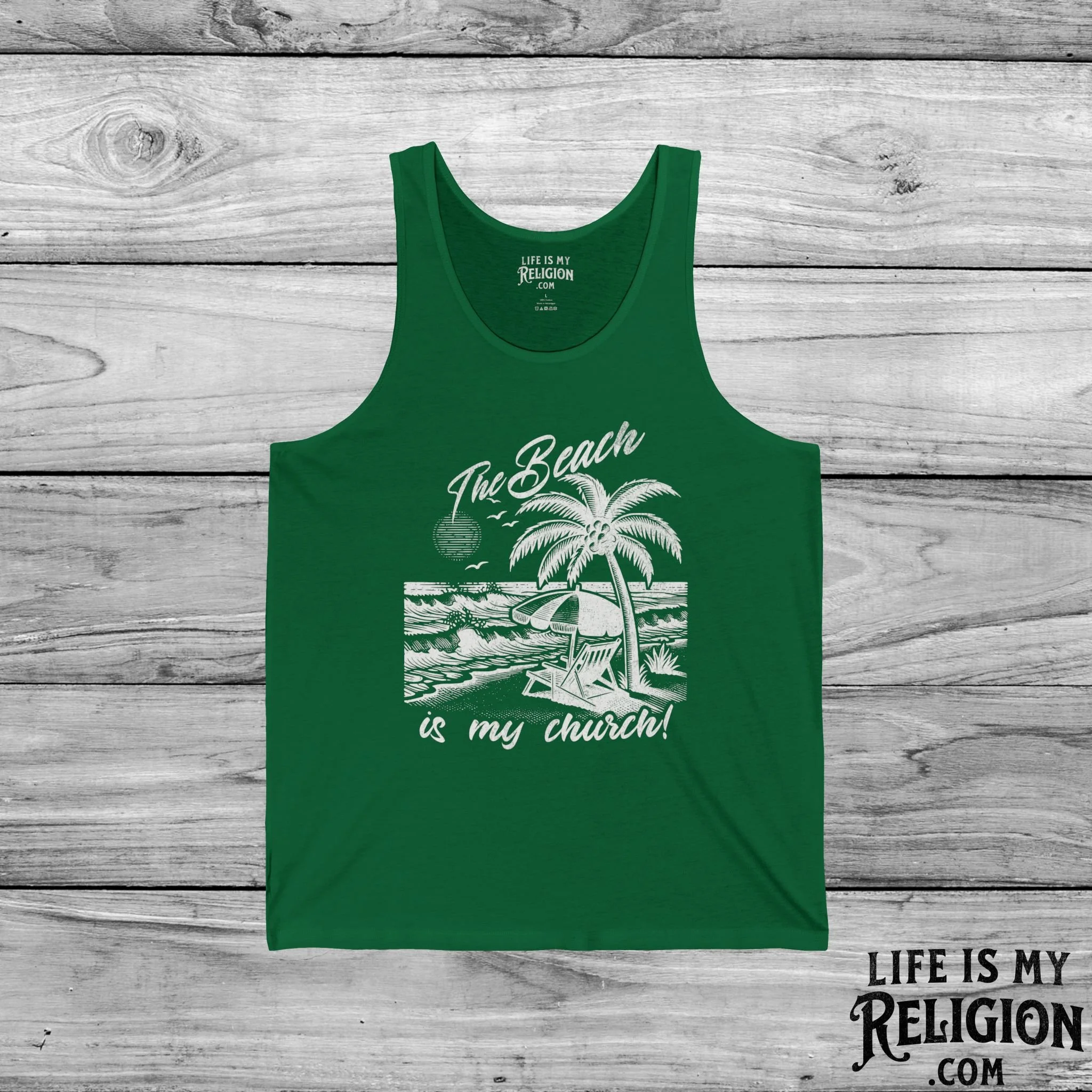 The Beach Is My Church - Unisex Jersey Tank