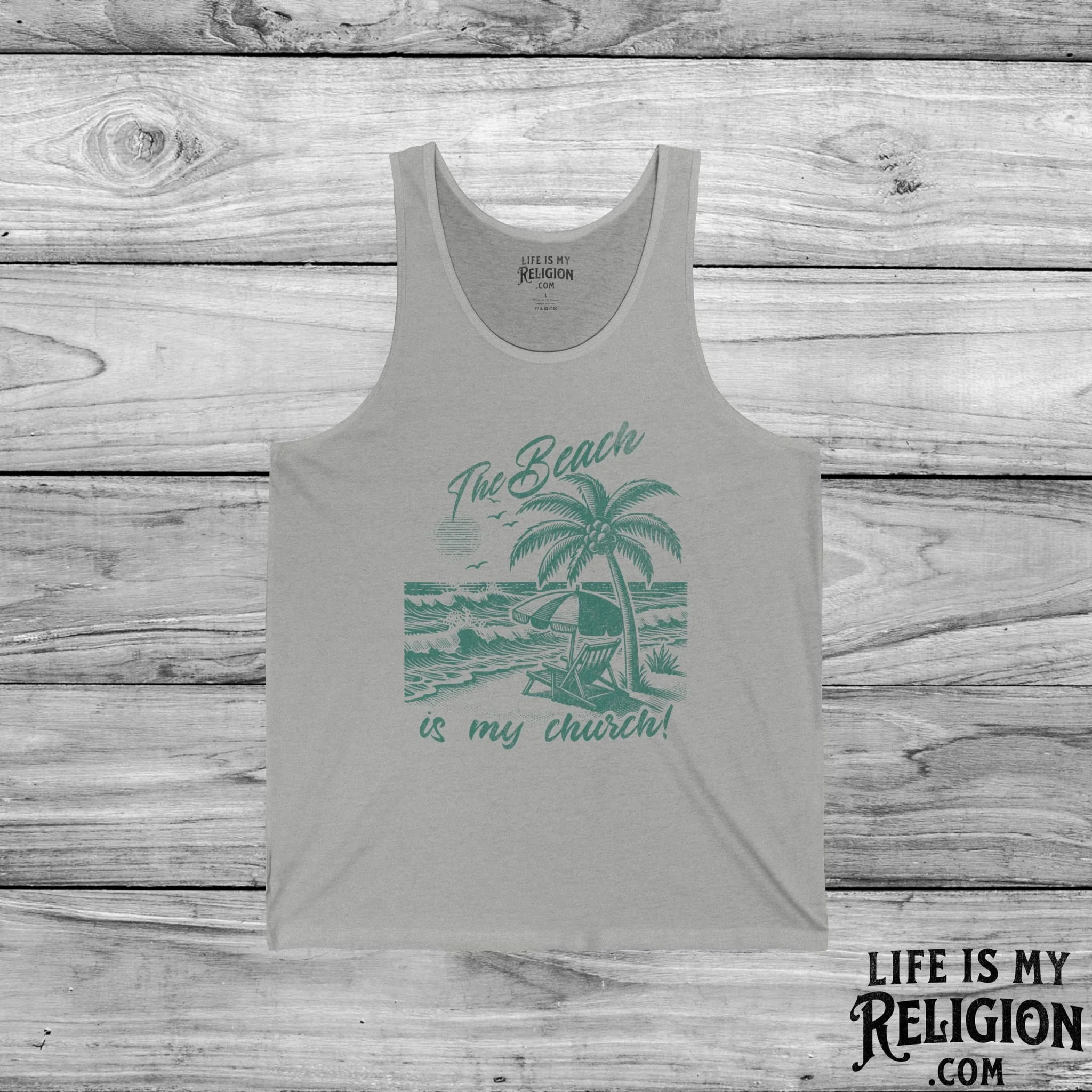 The Beach Is My Church - Unisex Jersey Tank