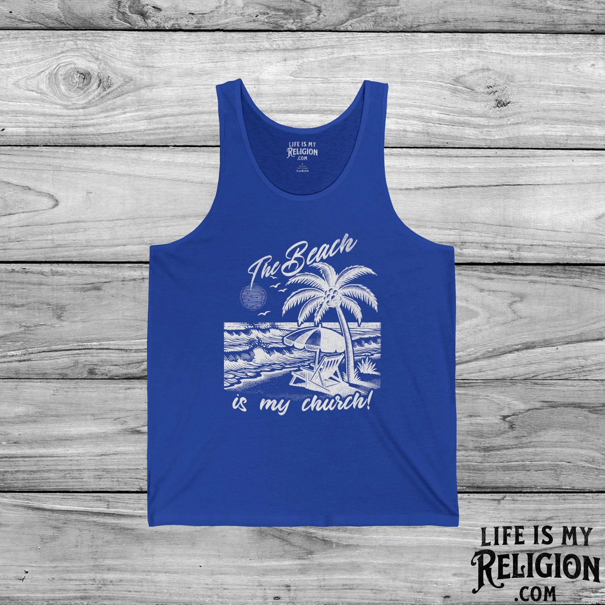 The Beach Is My Church - Unisex Jersey Tank