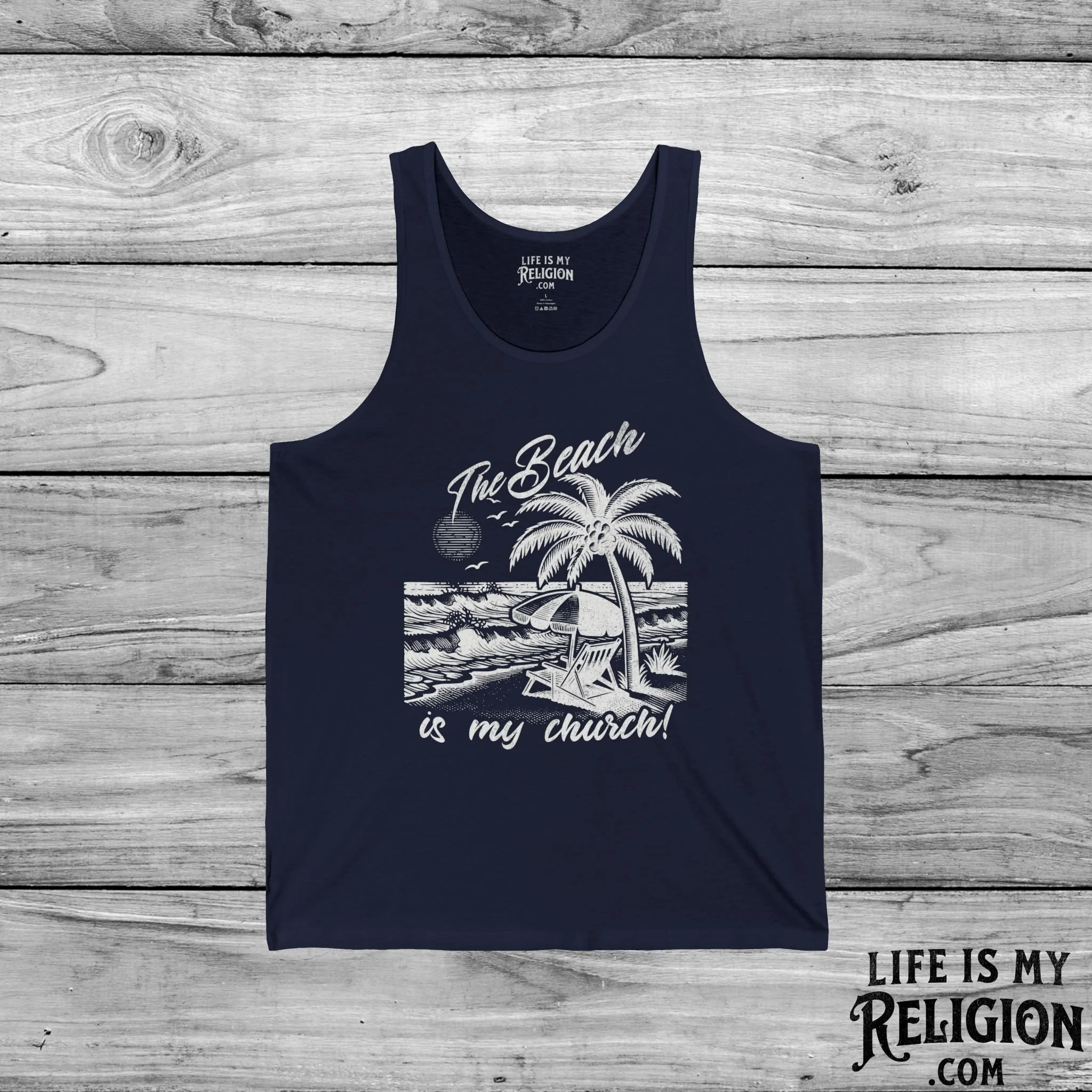 The Beach Is My Church - Unisex Jersey Tank