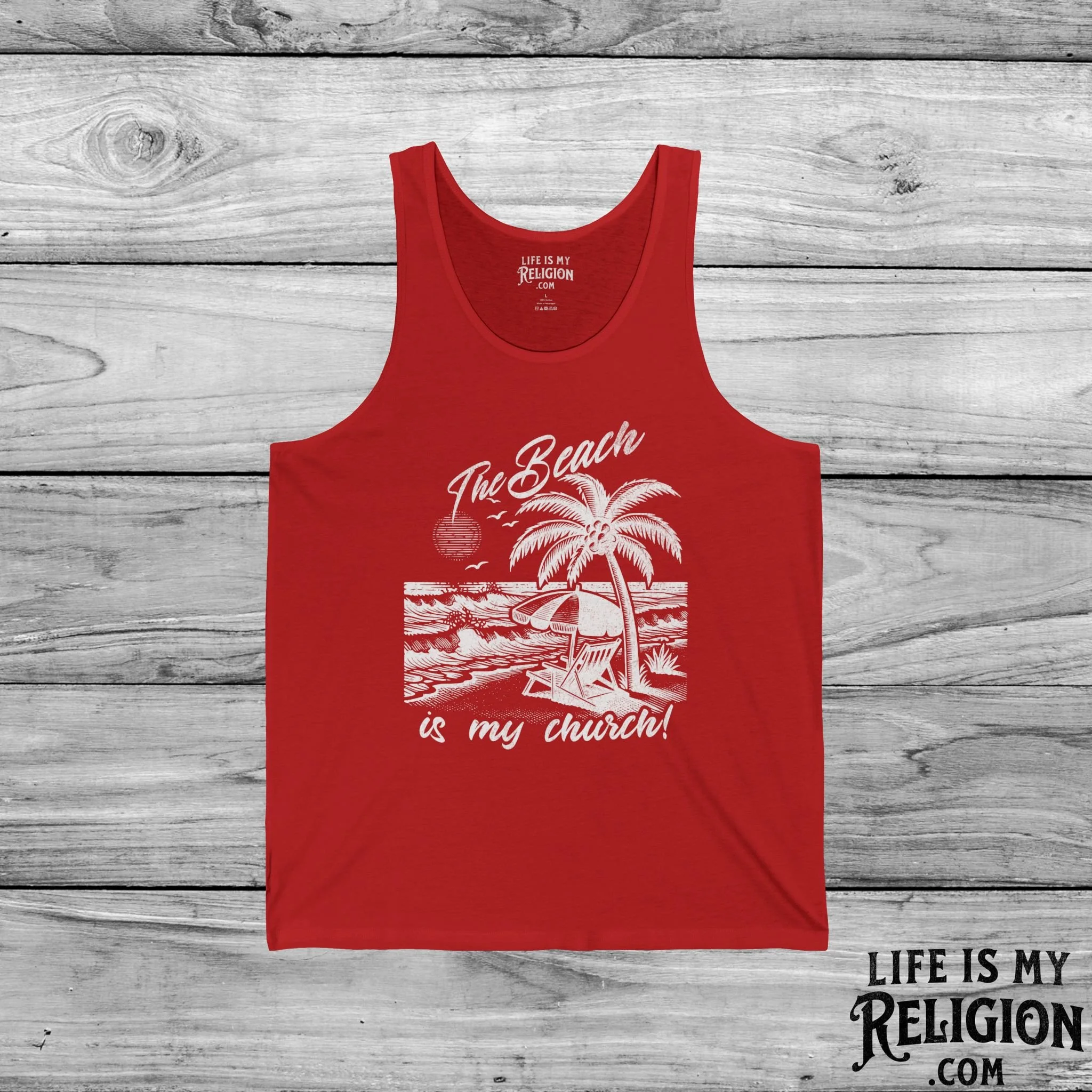 The Beach Is My Church - Unisex Jersey Tank