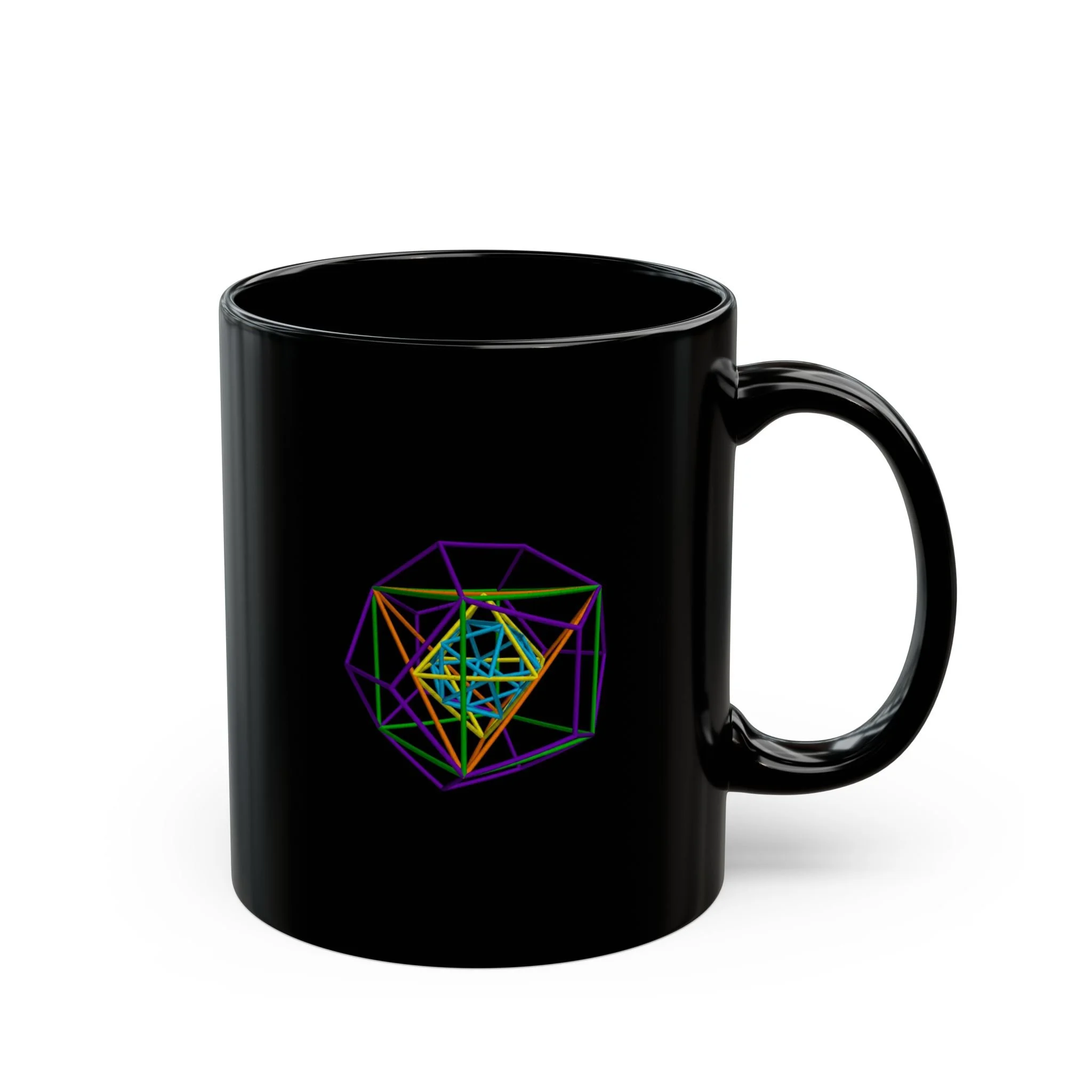 Metatron's Cube 3D - 11oz Black Mug