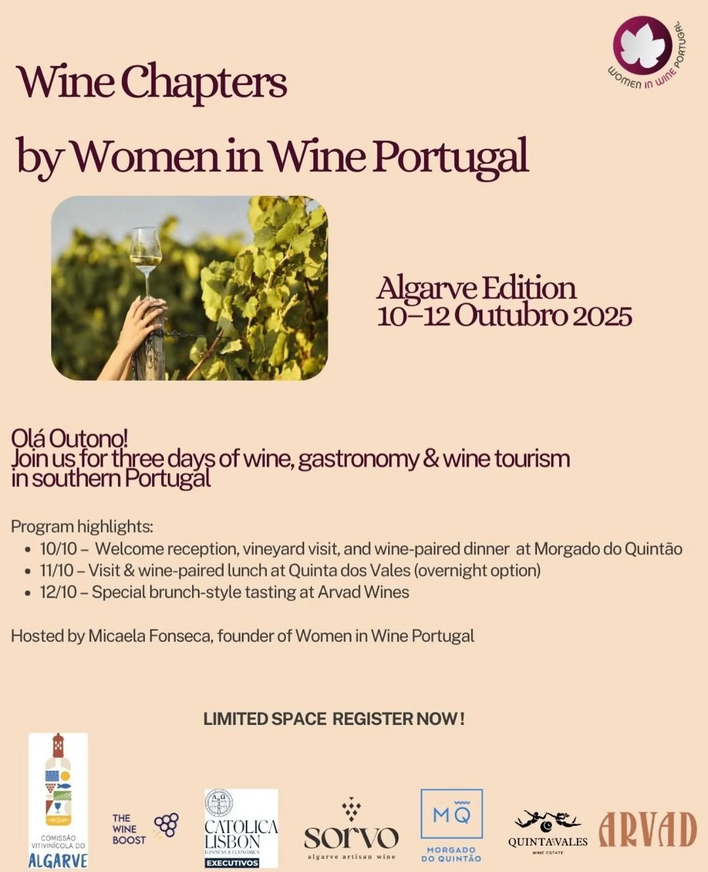 Join us for a celebration of women, wine, and the stories that bring us together. I&rsquo;ll be there pouring Sorvo Orange &amp; Sorvo Red and sharing what makes these wines so close to my heart. 🔆

📍 @quintadosvales 
📅 Saturday, October 11th
🍇 H