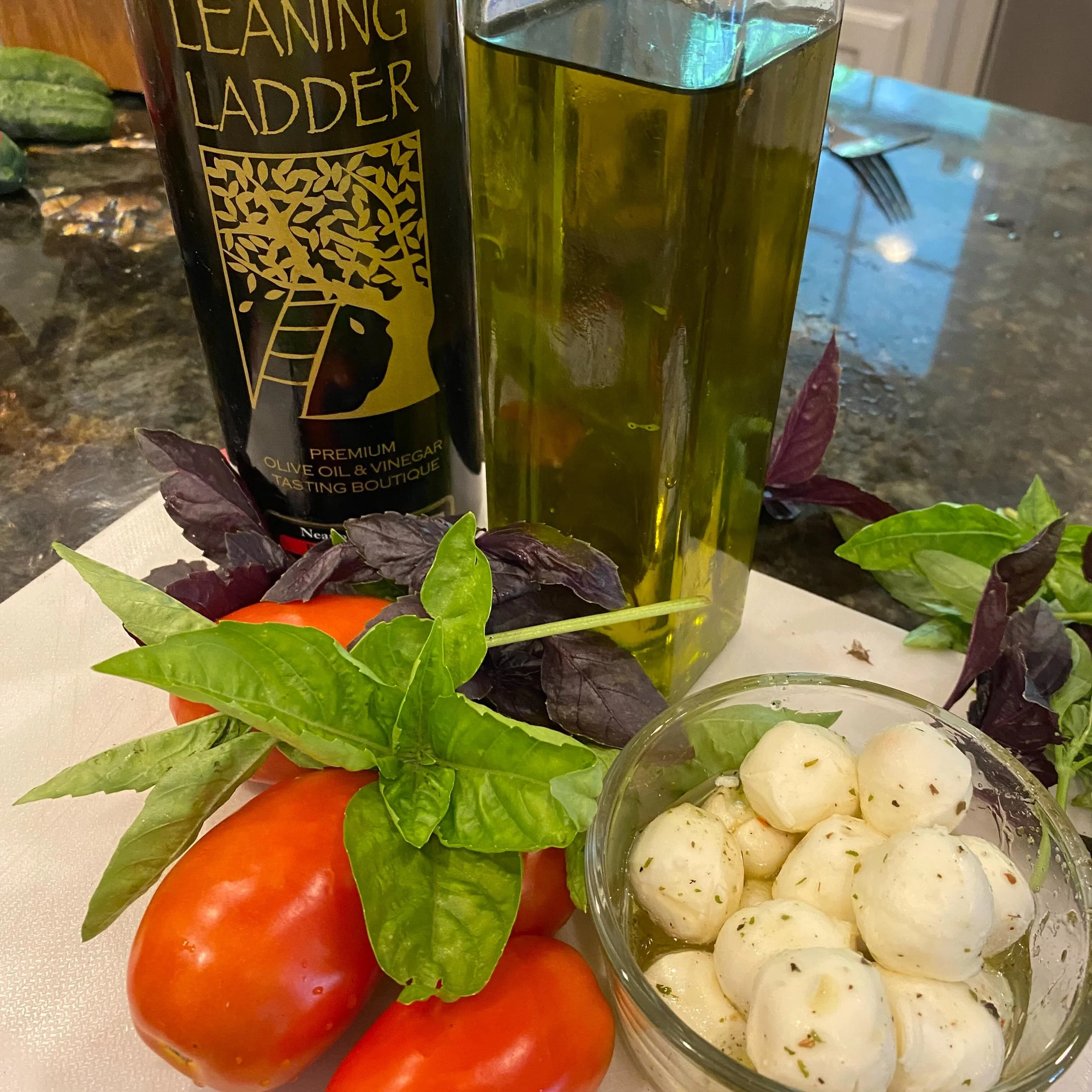 It&rsquo;s still a little early for tomato season here in Georgia, but we couldn&rsquo;t wait any longer.

One of our favorite no-kids-home dinners is fresh tomatoes, basil, mozzarella, good olive oil, Neopolitan Herb Vinegar from @leaningladder , an