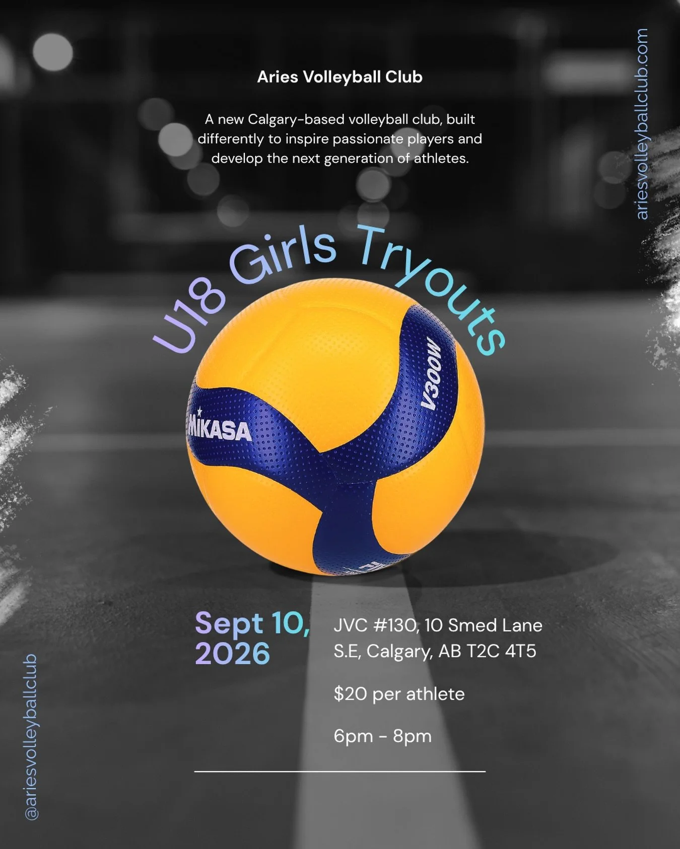 Are you an athlete who is ready to compete with purpose, push your limits, and grow both on and off the court?

Join us at our U18 Girls Tryouts for the 2026-27 season!

📅 Thurs, Sept 10, 2026 - 6:00pm - 8:00pm
📍 JVC, Calgary, AB
🏐 U18 Girls, all 