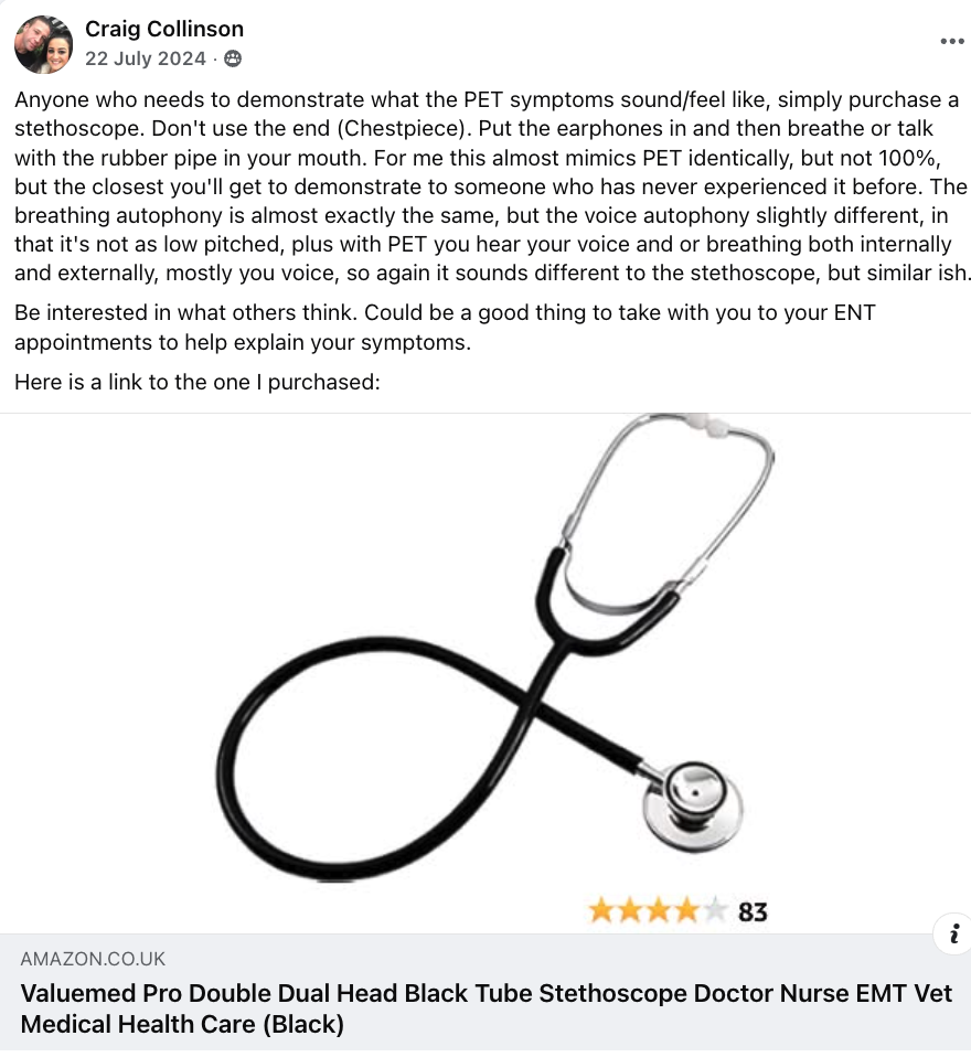 A black stethoscope with a silver chest piece on a white background, used in medical settings.