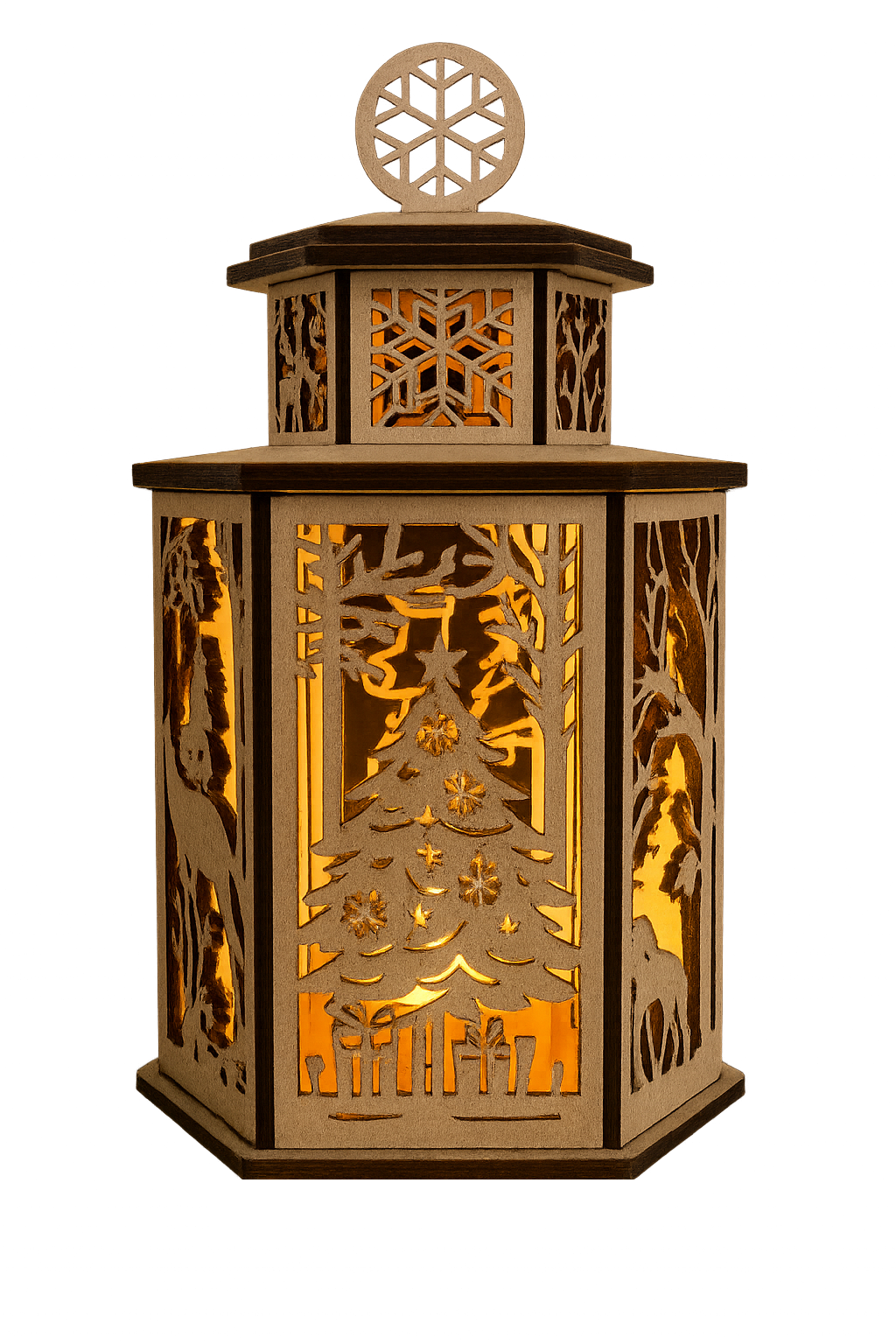 Lanterne de Noël hexagonale