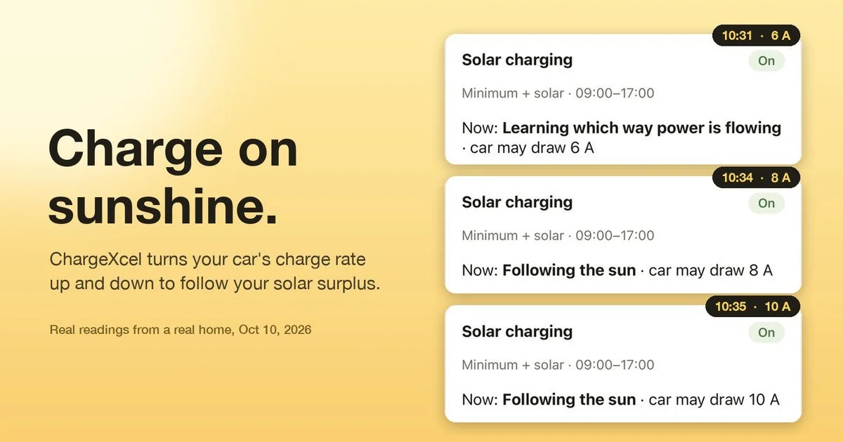 Charge on Sunshine: ChargeXcel Now Charges Your EV From the Solar You'd Otherwise Export
