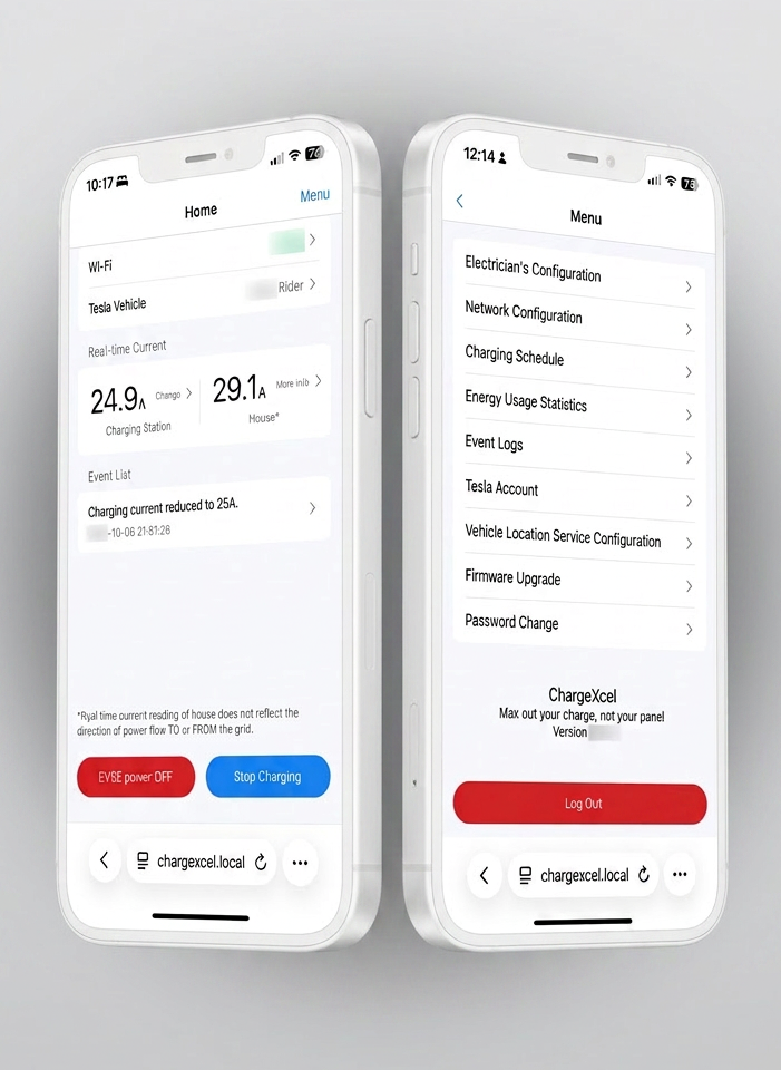 ChargeXcel Web UI