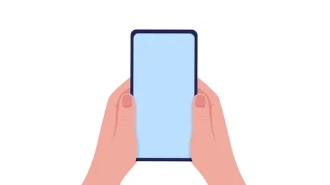 Person holding a smartphone with a blank blue screen, calling Elevate Home PT & Wellness to schedule their in-home physical therapy appointment in Boynton Beach, Florida.