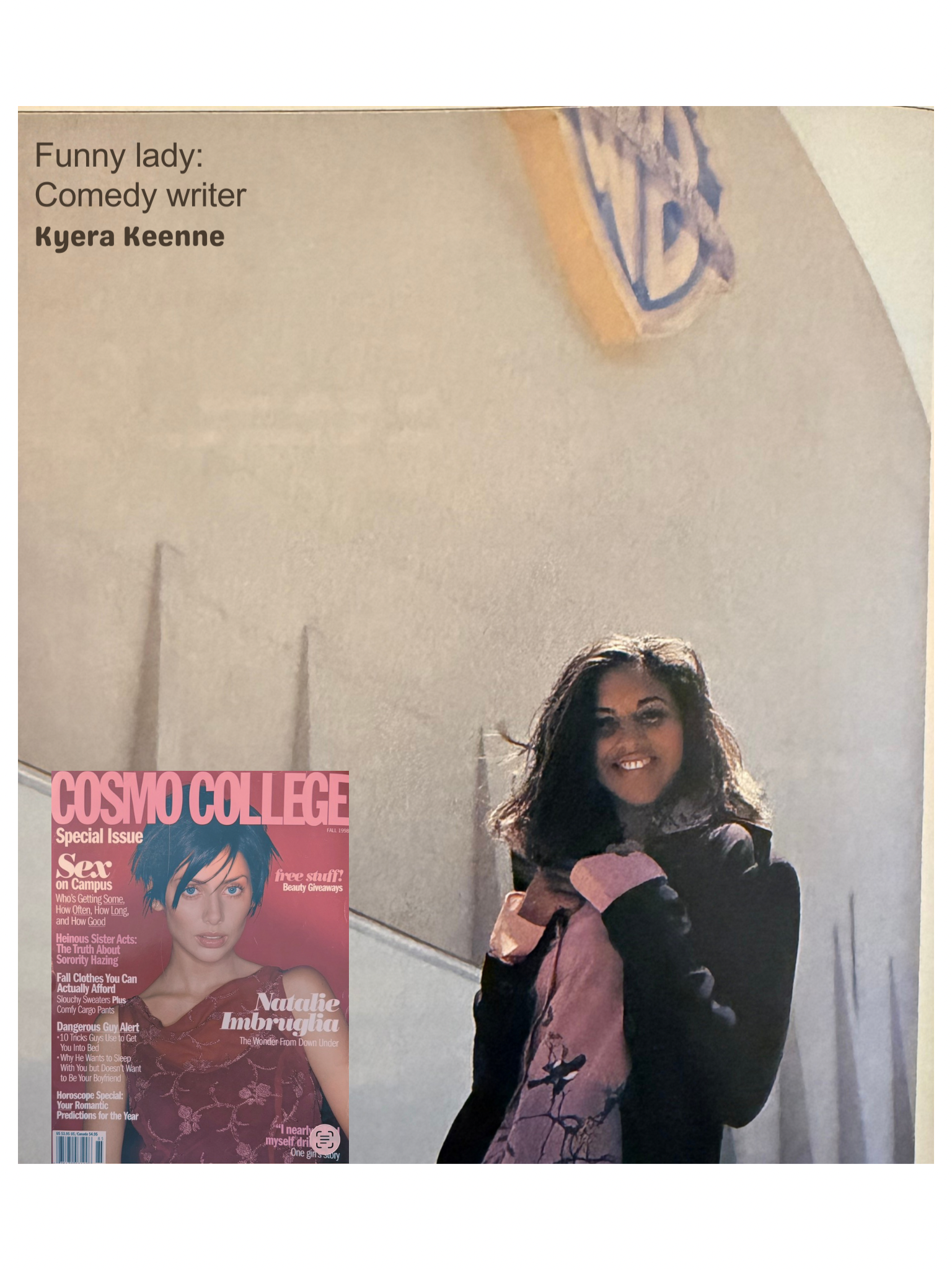 Kyera Keenne during her early Warner Bros television writing years, featured in Cosmo College as a comedy writer.