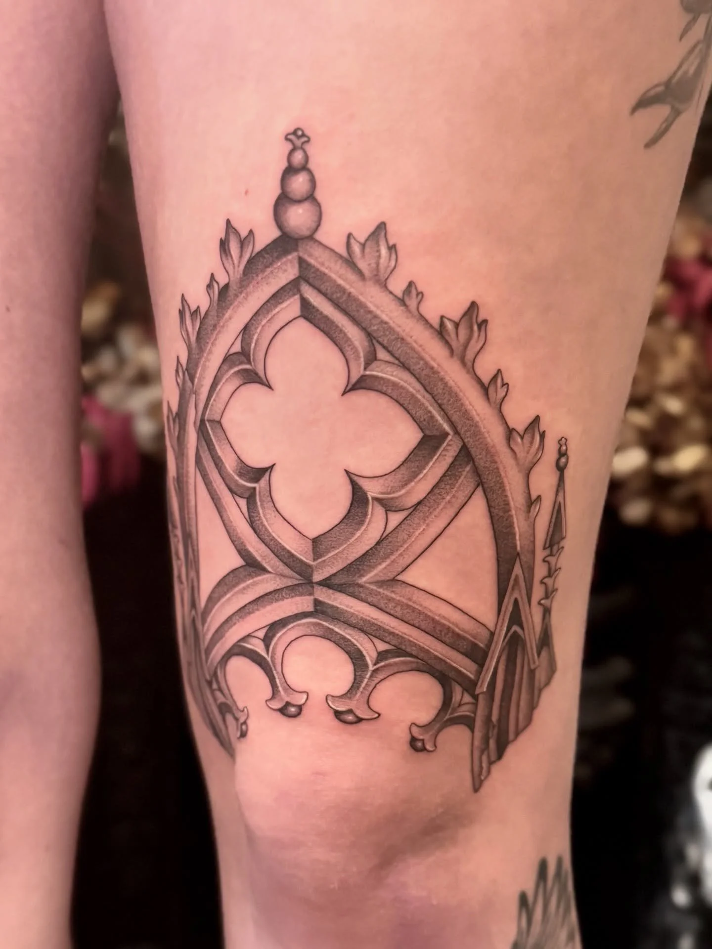 Really enjoyed making this cathedral architecture piece for Eve! Thanks for your patience with the stencil, took us a fair few tries! If you&rsquo;d like something similar to this let me know!