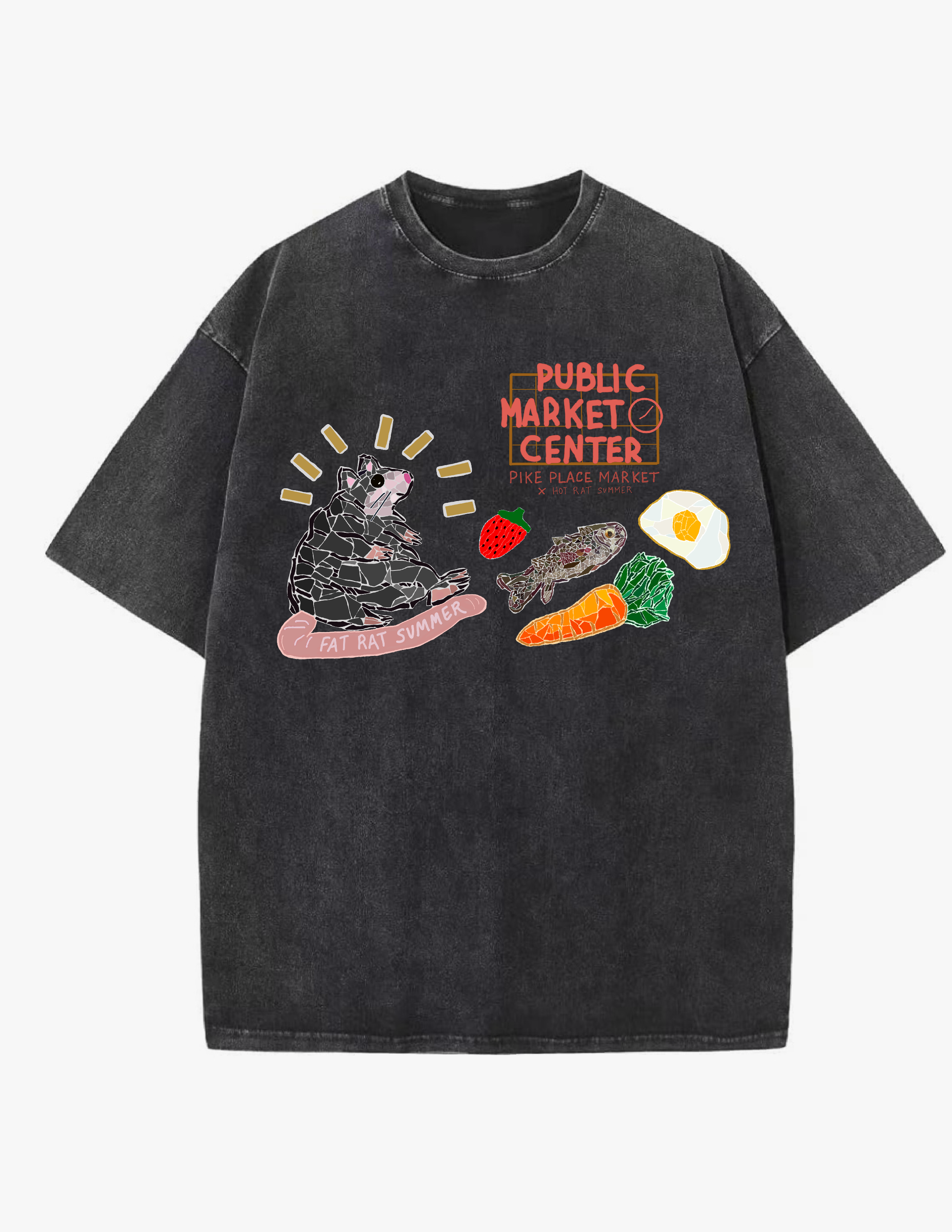 Fat Rat Summer Tee - Pike Place Market 💫💫💫Crop it  💫💫💫