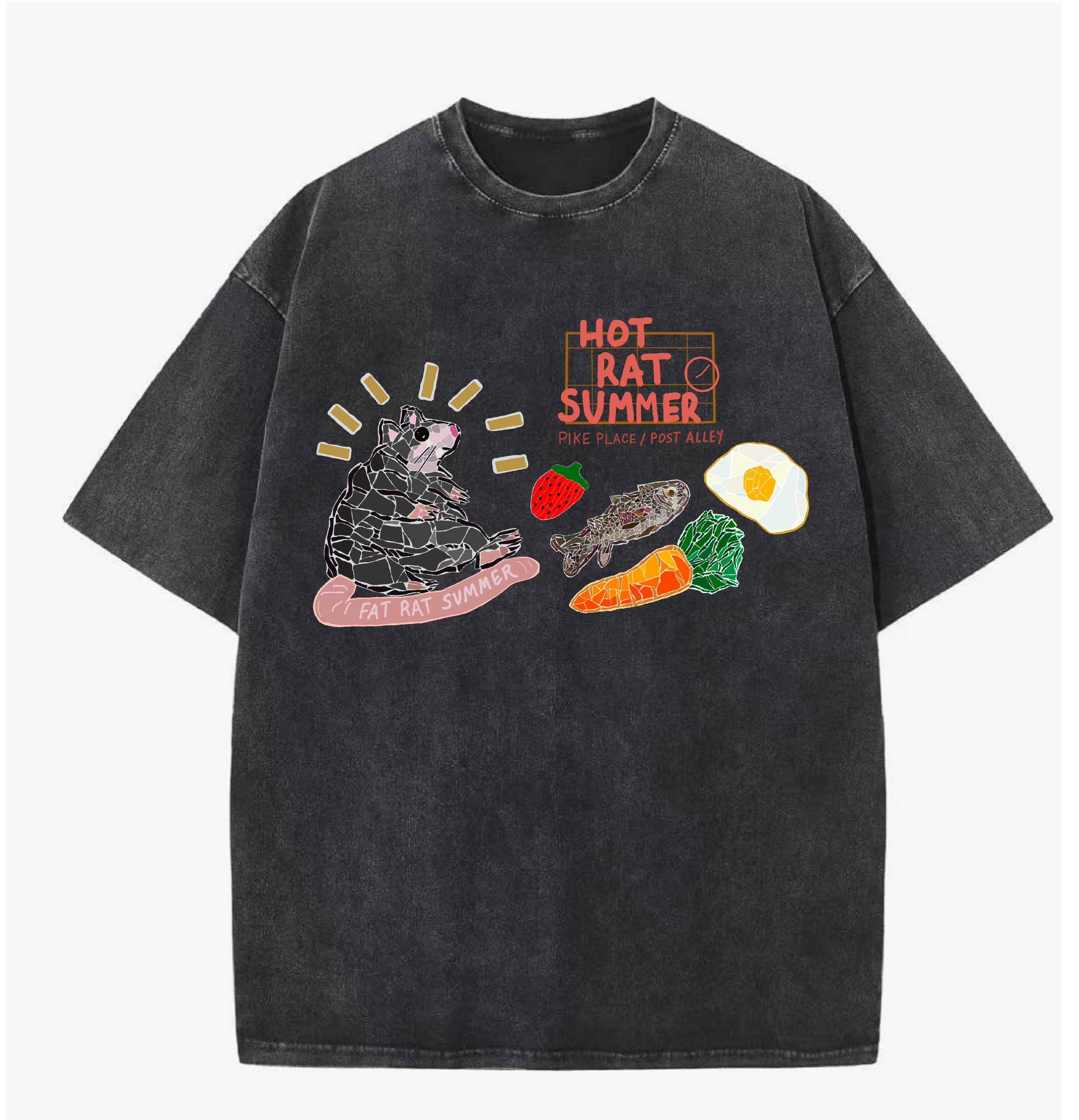 Fat Rat Summer Tee - Pike Place / Post Alley 💫💫💫Crop it  💫💫💫
