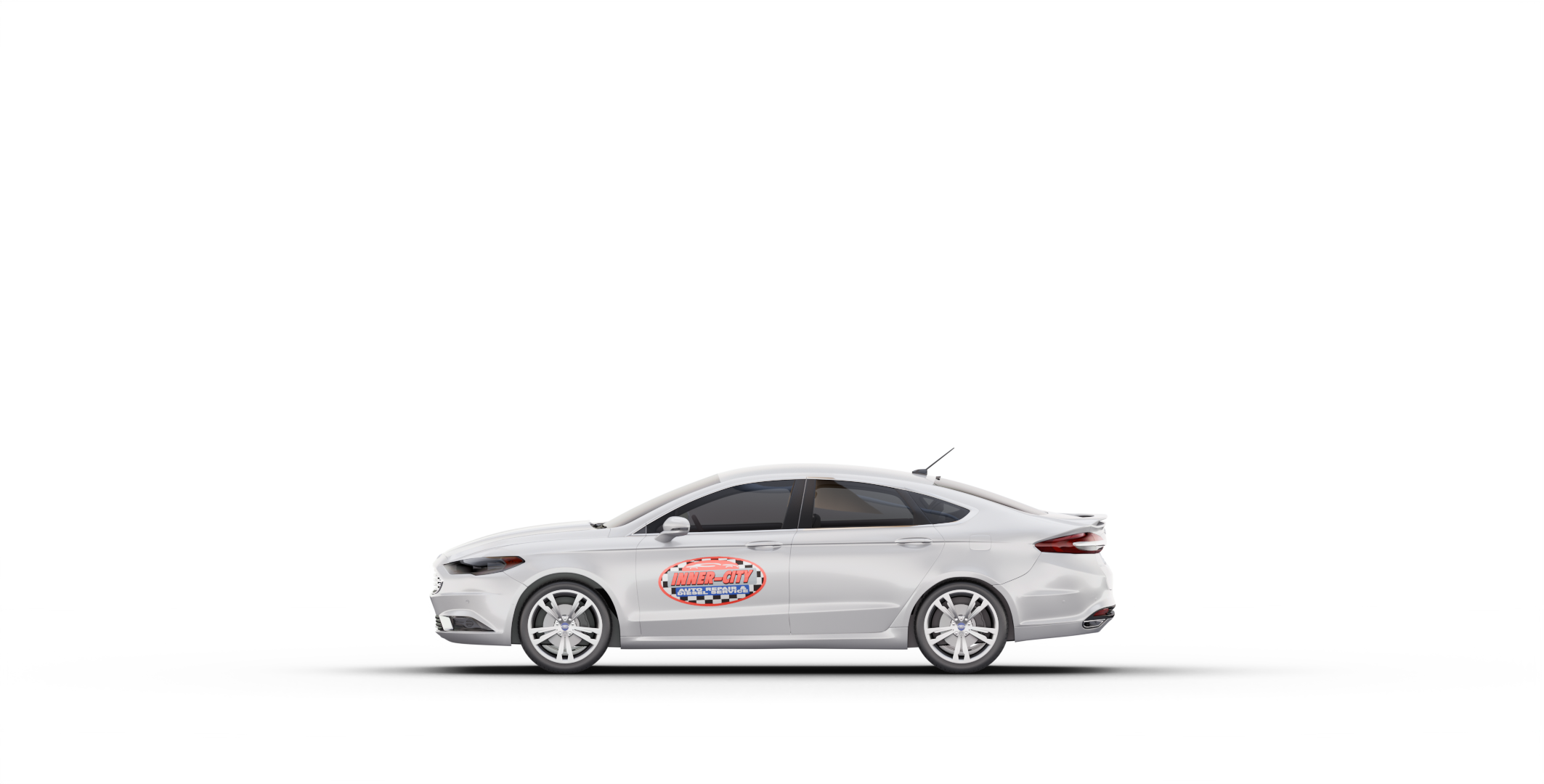 Side profile of a Ford Fusion