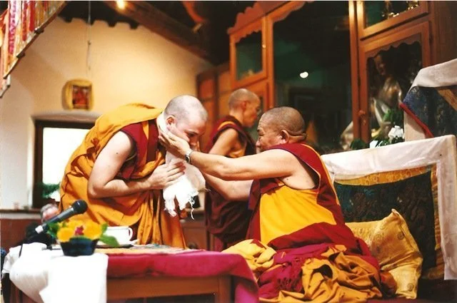 Leaving the study program with Geshe Jampa Gyatso in 1998 - (Lama Tsong Khapa Institute)
