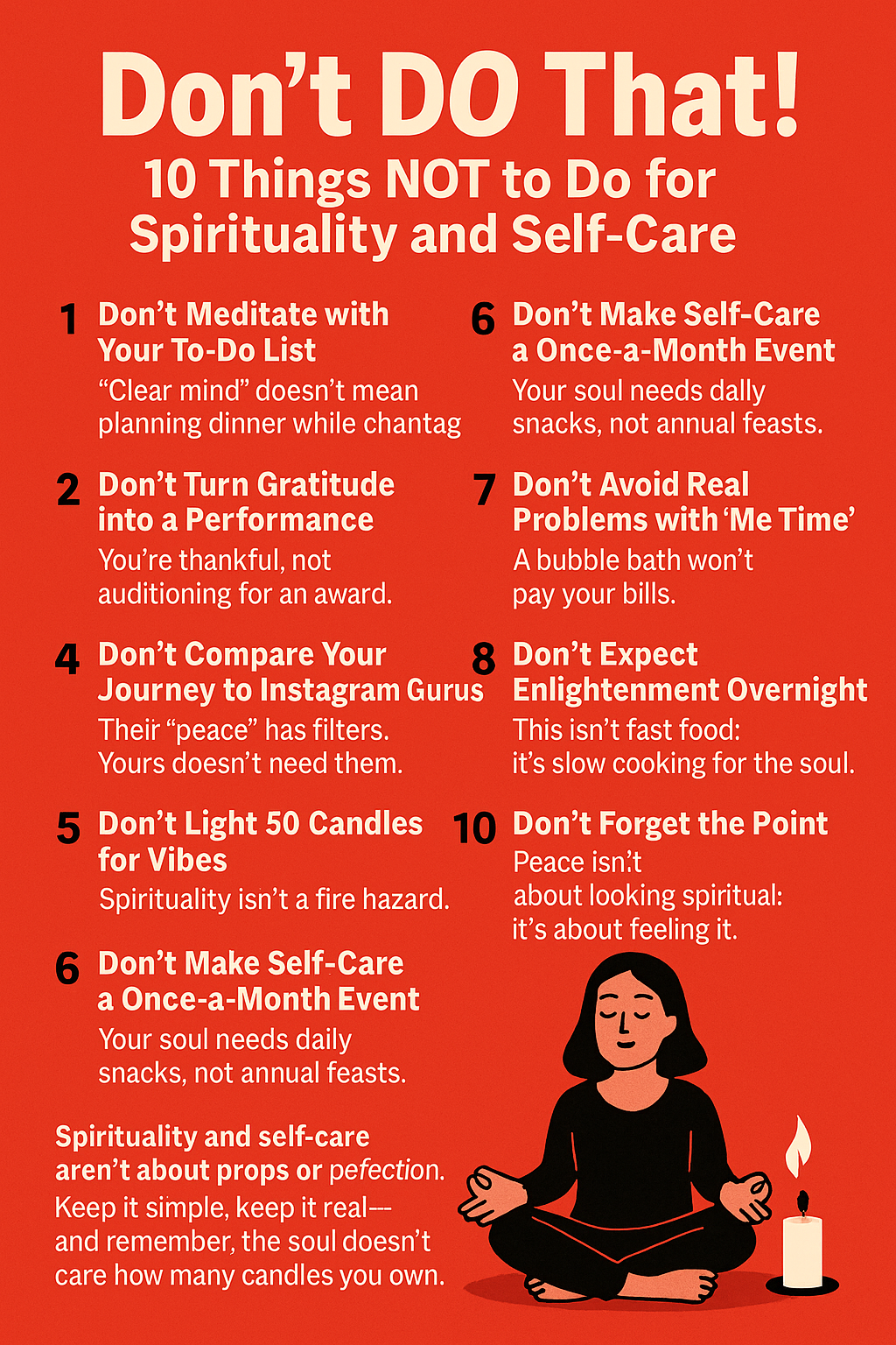 10 Things NOT to Do for Spirituality and Self-Care