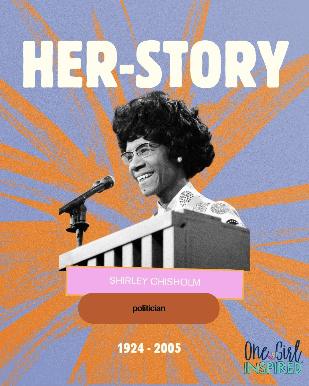 HER-story Tuesdays: Shirley Chisholm, 1924 - 2005
American politician, educator, and author.

She was the first elected black women in the United States Congress. Shirley was in that position for 7 terms from 1969-1983 helping and driving awareness f