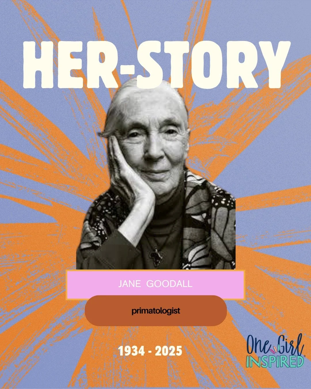 n honor of a phenomenal woman in history that passed away today. 

HER-story Tuesdays: Jane Goodall, 1934 - 2025
British primatologist, ethologist and anthropologist. 
 
Jane Goodall revolutionized our understanding of chimpanzees through six decades