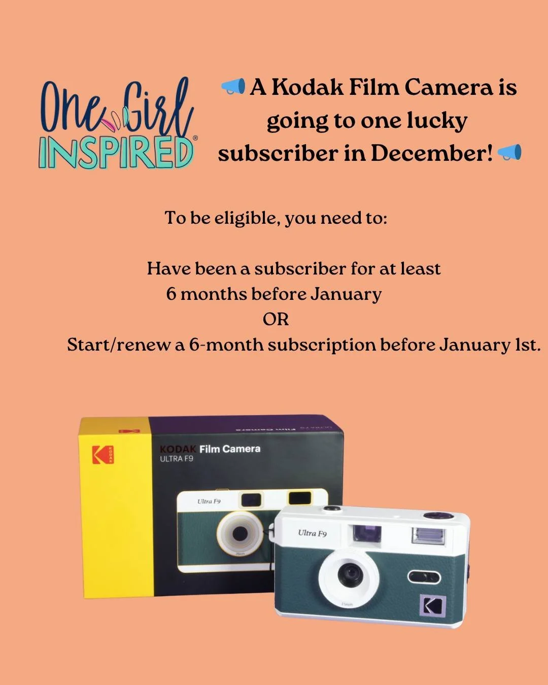 📸 December is bringing BIG giveaway energy&hellip;

One subscriber will score a Kodak Film Camera in their December box!

The catch? You&rsquo;ve gotta be with us for 6+ months OR have a 6-month subscription by January 1st.
Lock it in now. Your futu