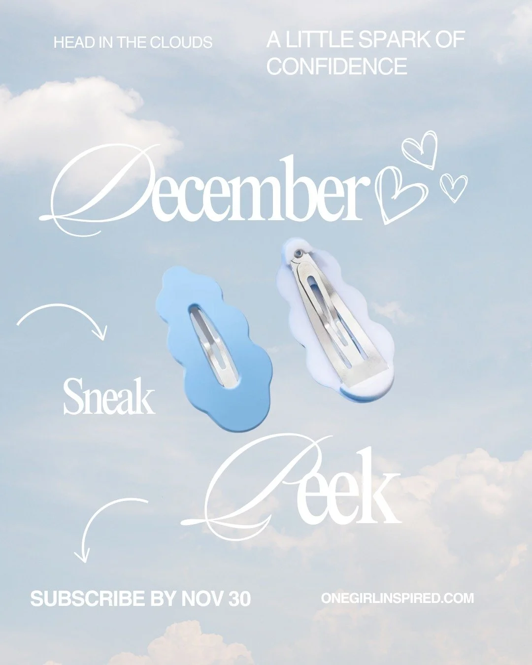 Just a little something to keep your hair (and your dreams) in place 💭☁️

These Cloud Hair Clips are the sweetest finishing touch in our Head in the Clouds box - soft blue, playful, and perfectly dreamy ✨

Wear them solo or as a matching set &mdash;