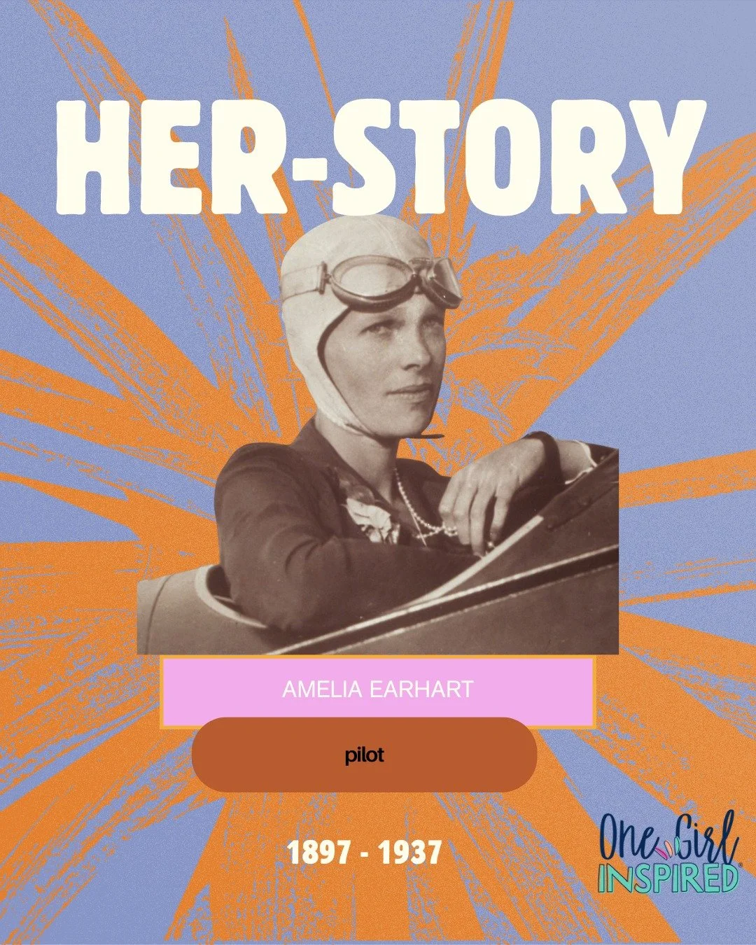 HER-story Tuesdays: Amelia Earhart,  1897-1937
American pilot and writer. 

Amelia was a trailblazer in aviation, setting records including being the first woman to fly solo across the Atlantic Ocean. 

She was also known for writing books on aviatio