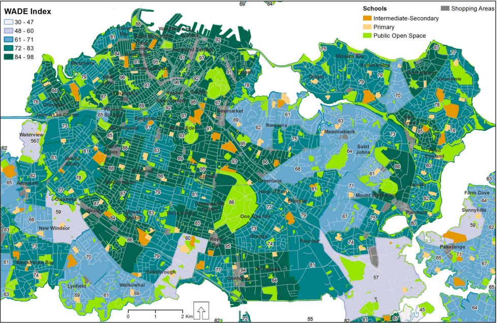 Auckland walkability maps