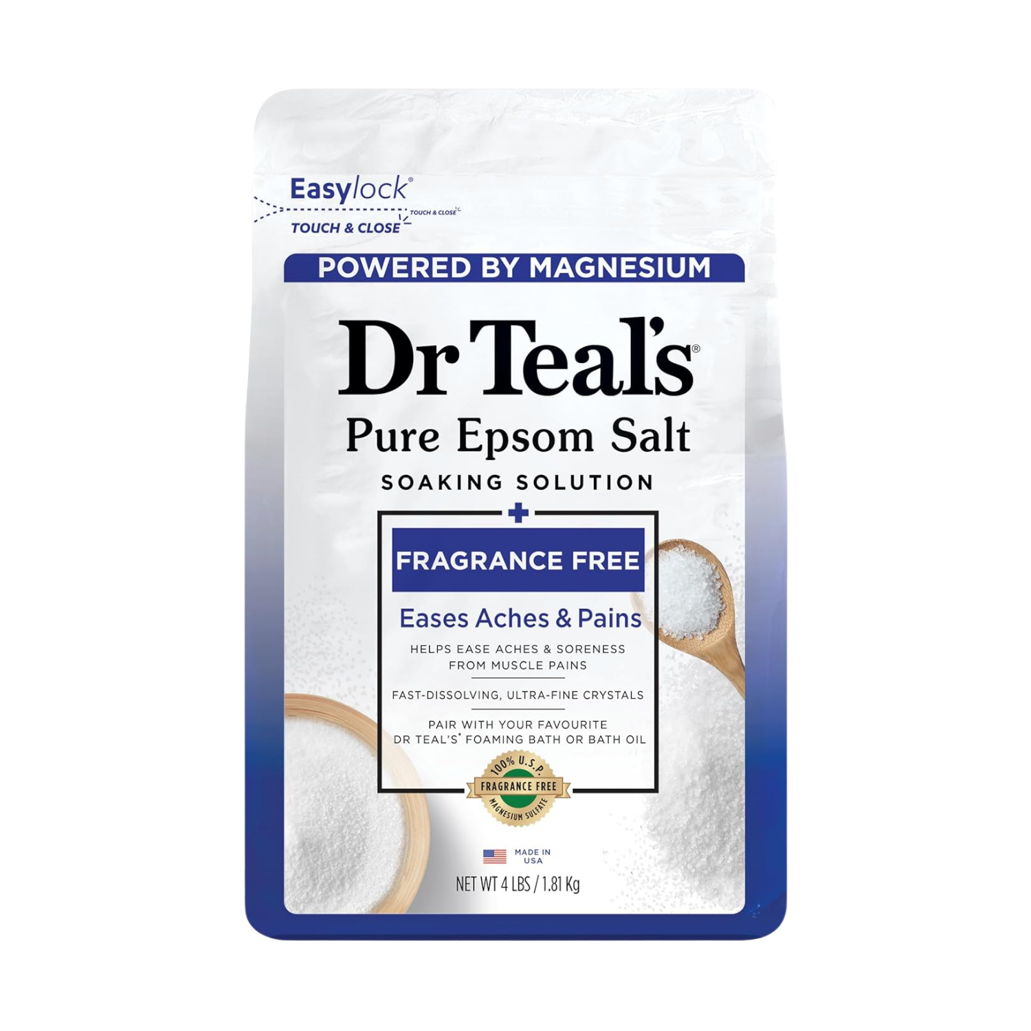 Dr Teal's Epsom Salt Magnesium Soak - Fragrance Free