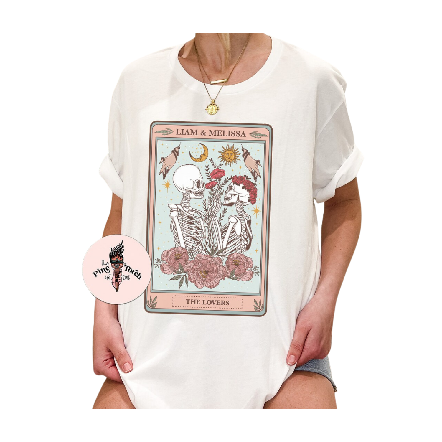 The Pine Torch Custom Lovers Tarot Card Tee