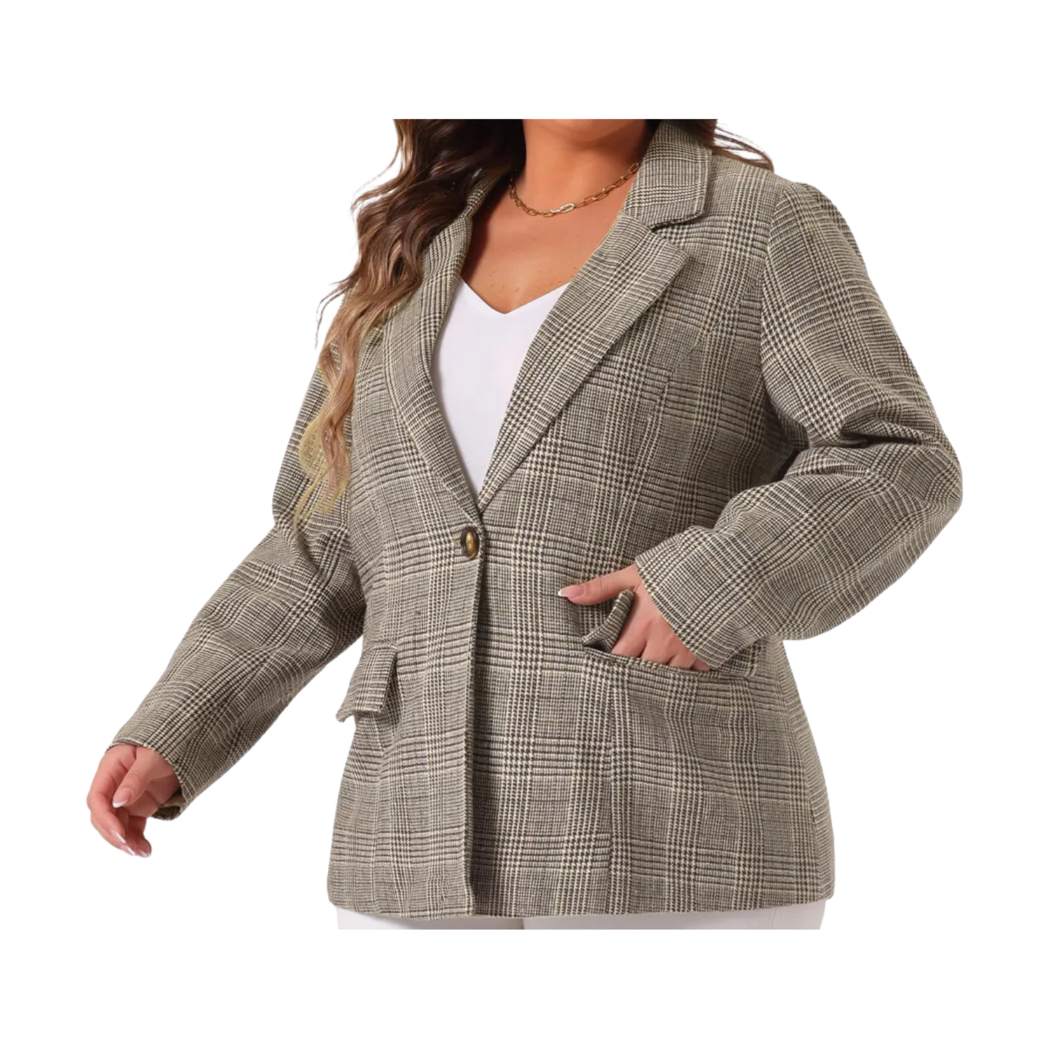 Agnes Orinda Plaid Office Blazer 