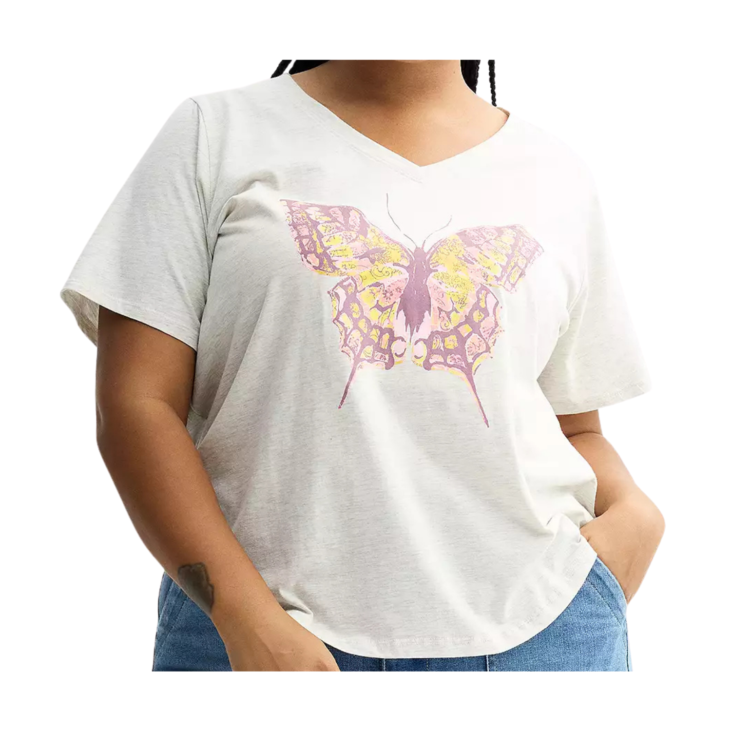 Kohl’s Butterfly Print V-Neck Graphic Tee