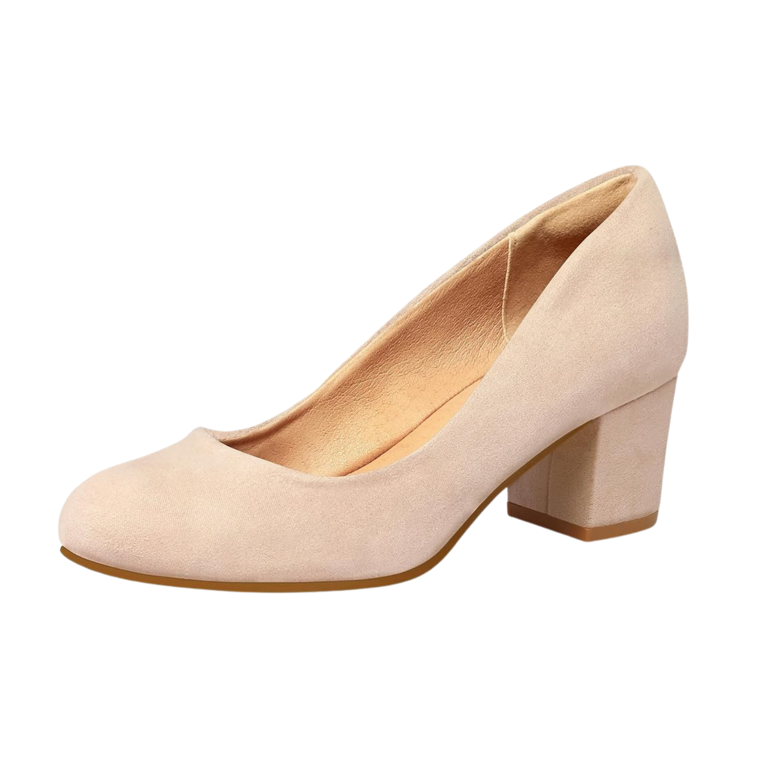 Amazon Chunky Block Heel Round Toe Pumps