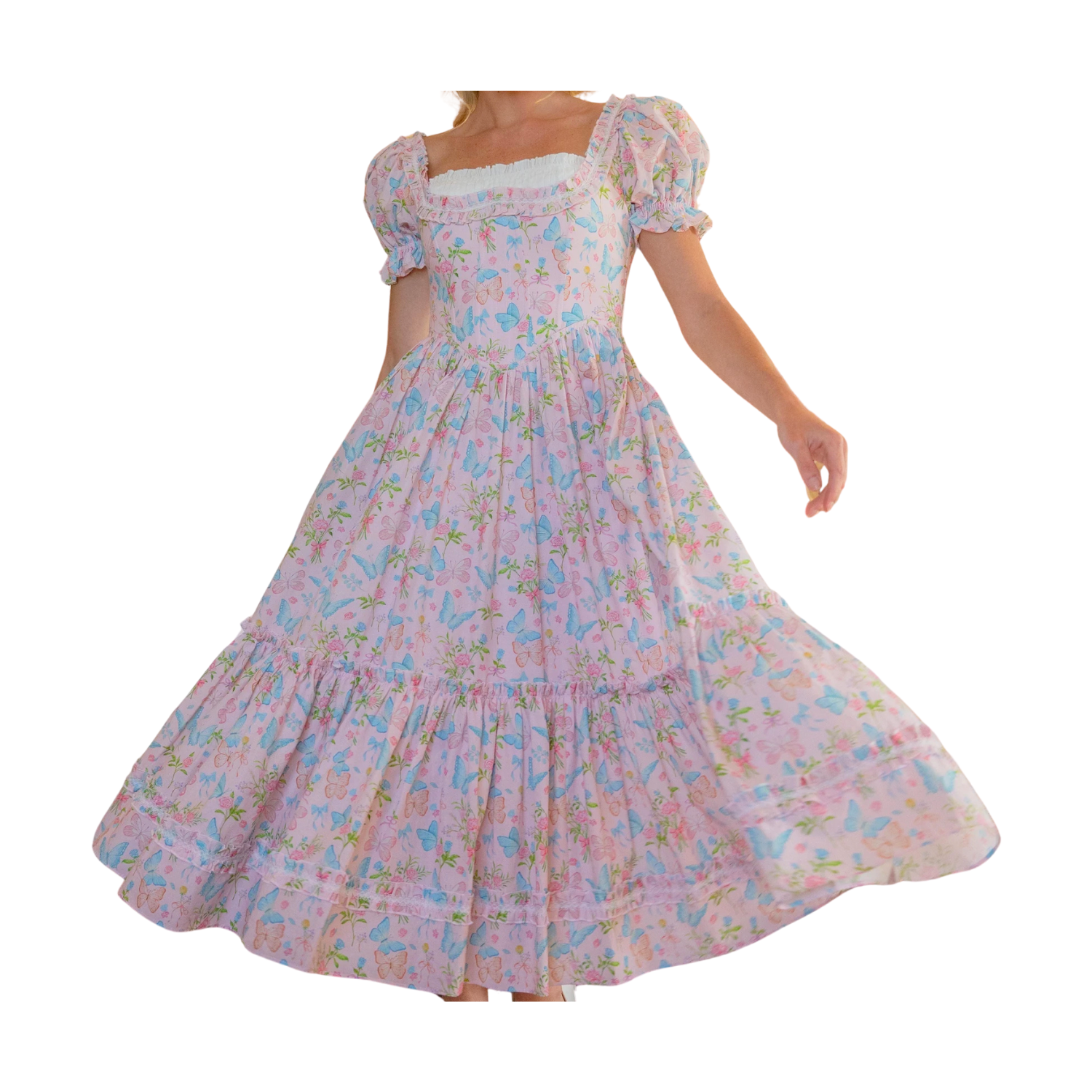 Fairy Tong Butterflies in Bloom Corset Midi Dress