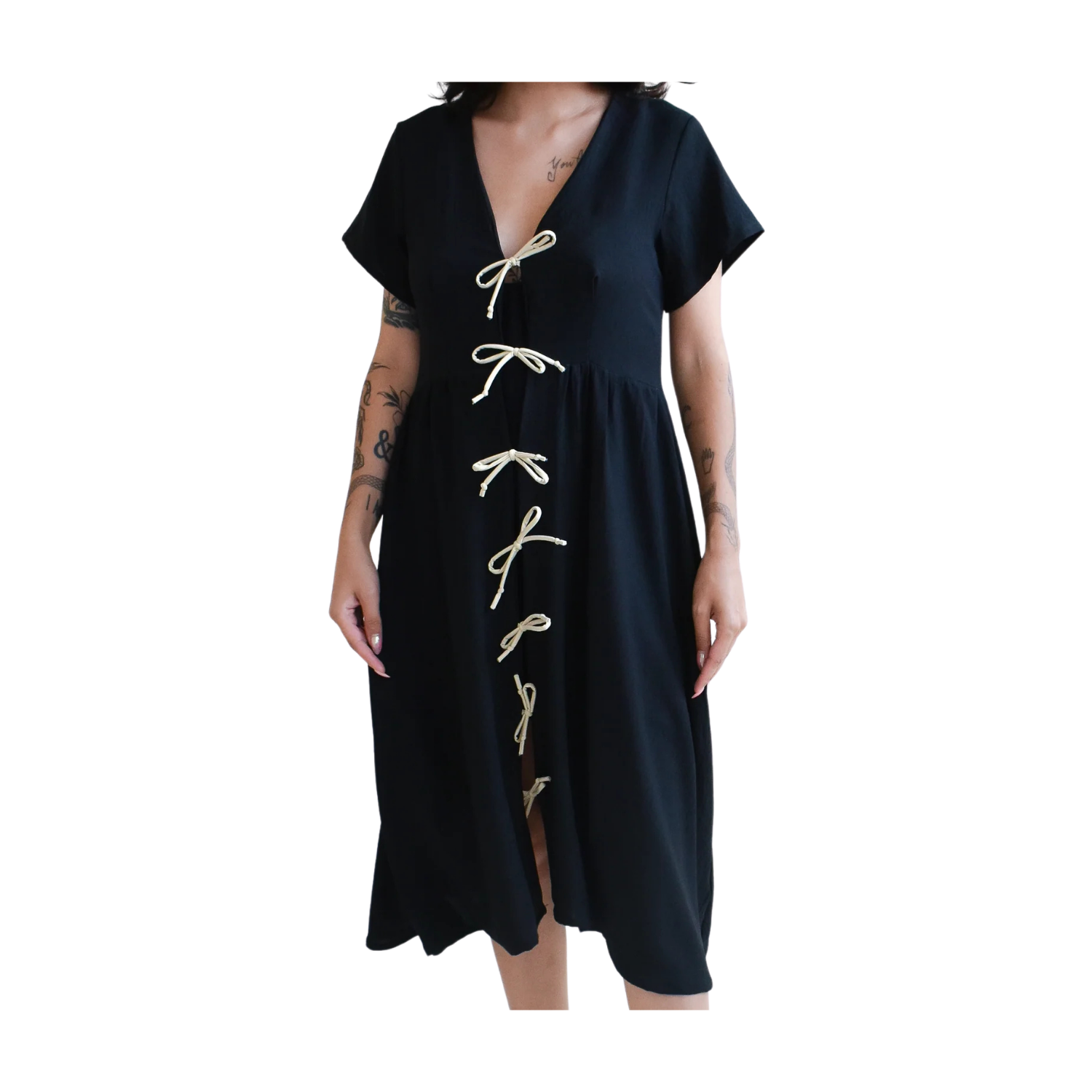 Altar PDX Sylvie Tie Dress in Onyx