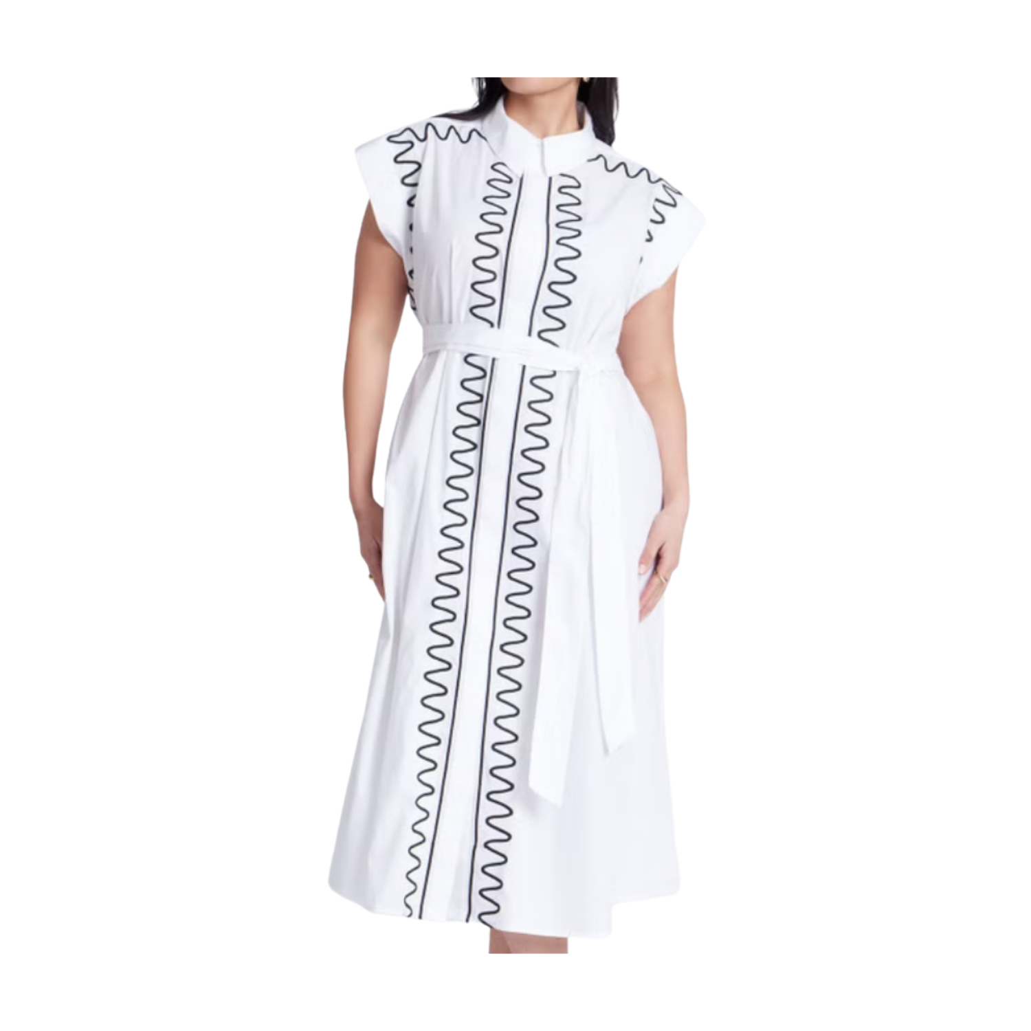 Eloquii Embroidered Midi Dress