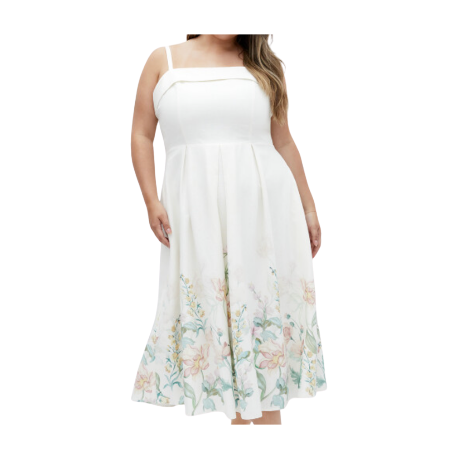 City Chic Love Fleur Linen Dress - Ivory