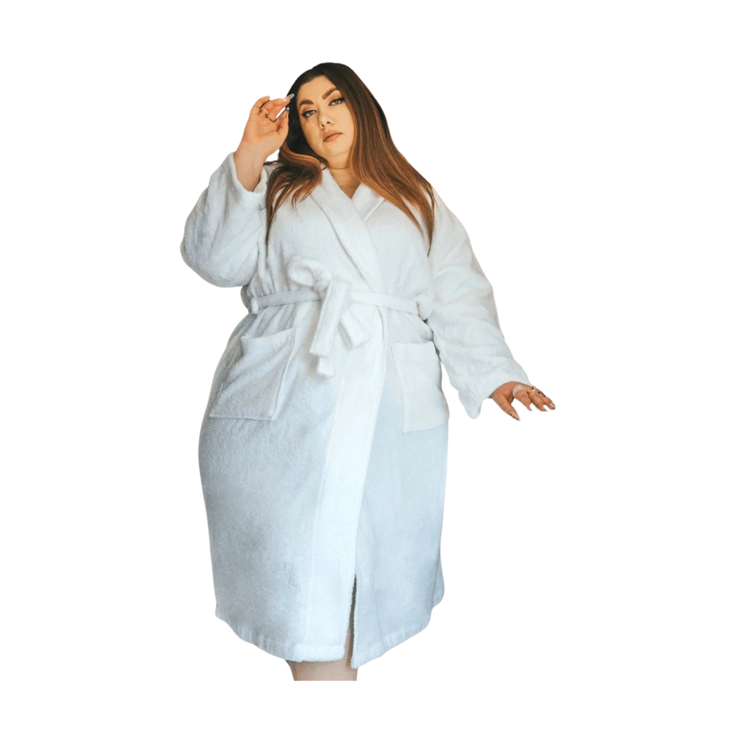 Snag Tights Floof Bath Robe - White