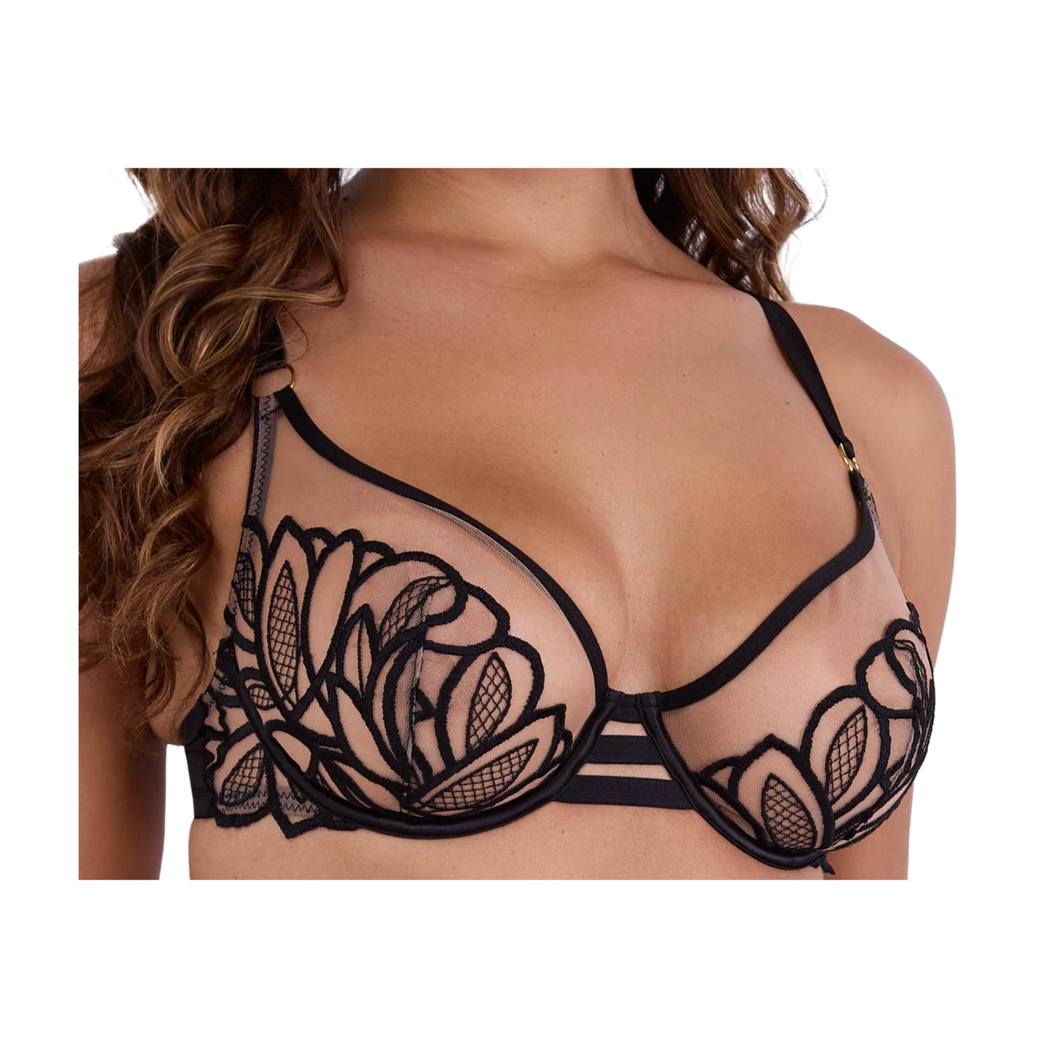 Playful Promises Lilith Black Graphic Embroidery Bra
