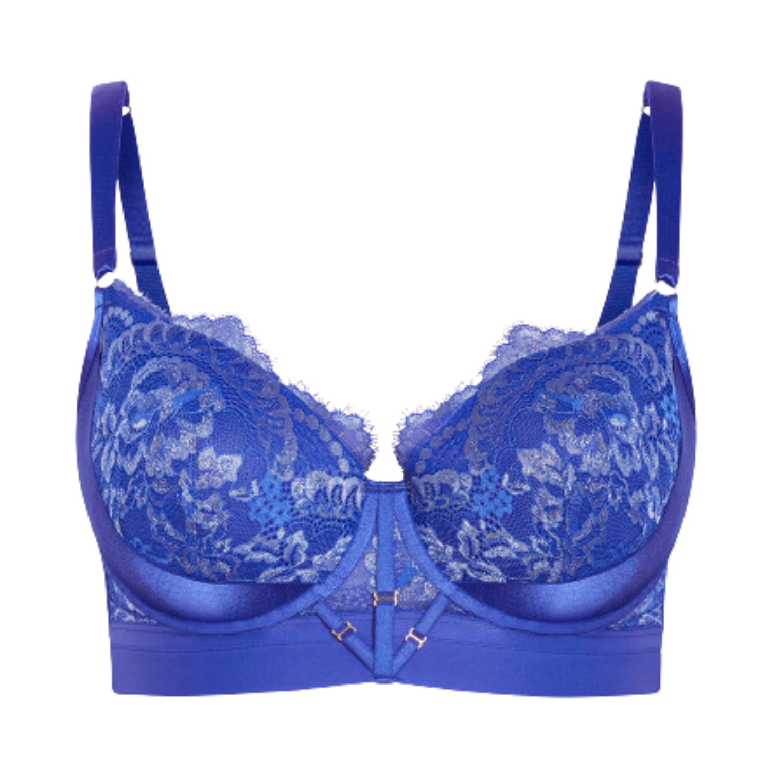 Hips &amp; Curves Alexis Contour Longline Bra in Blue