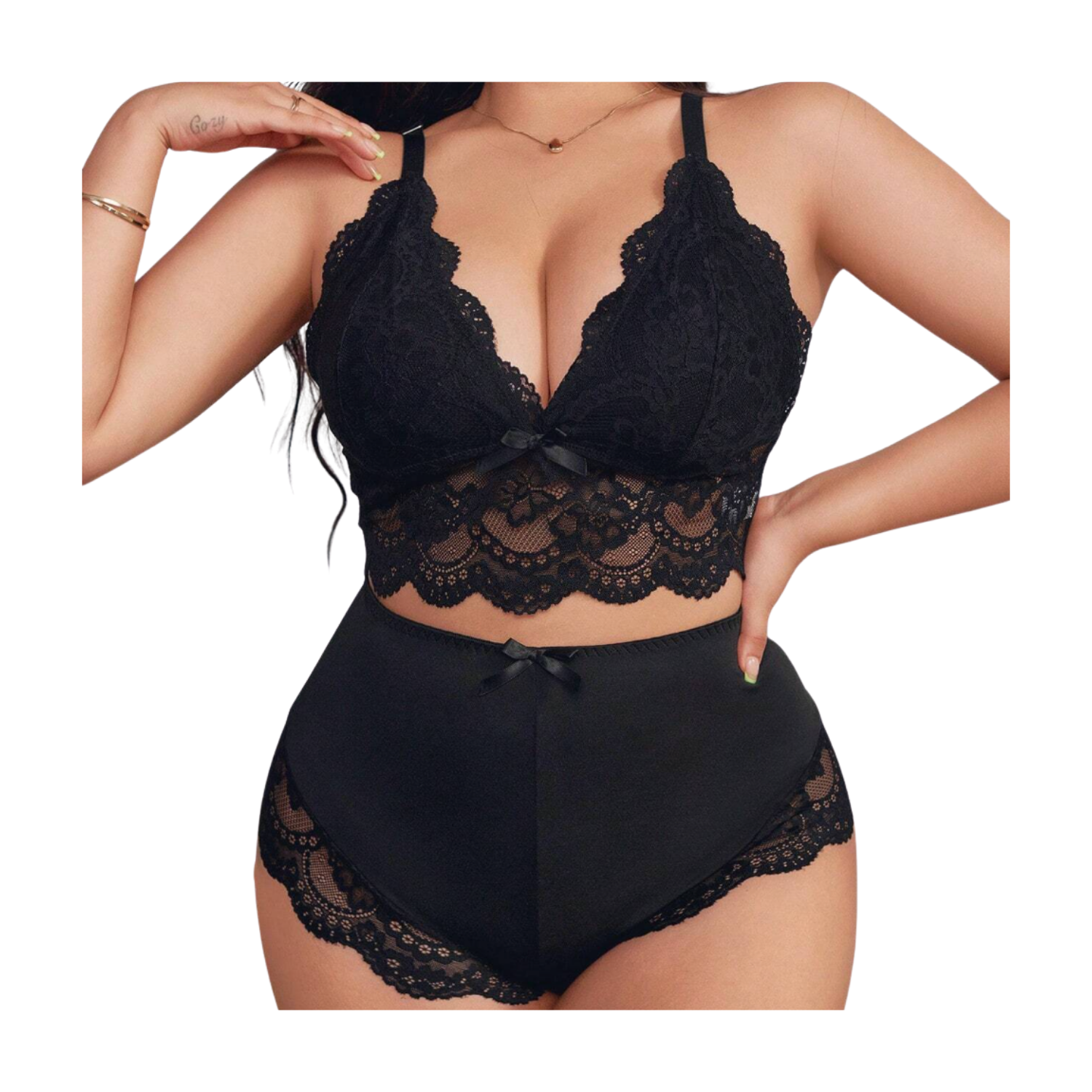 Shein Spliced Bra And Panty Set