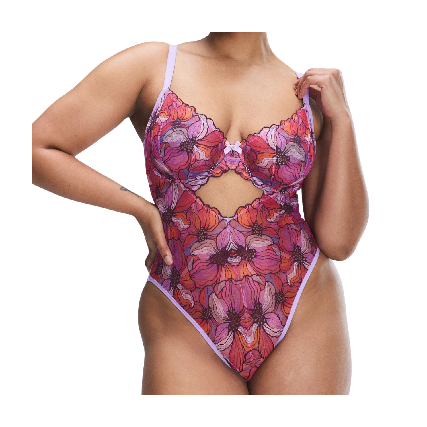 Savage X Fenty Mosaic Floral Lace Underwire Teddy