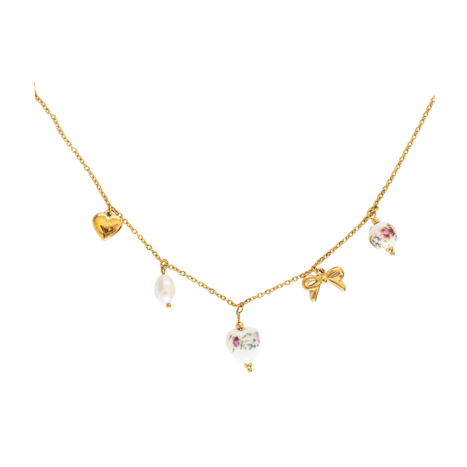 Rose and Clay Bella Charm Necklace in Rose