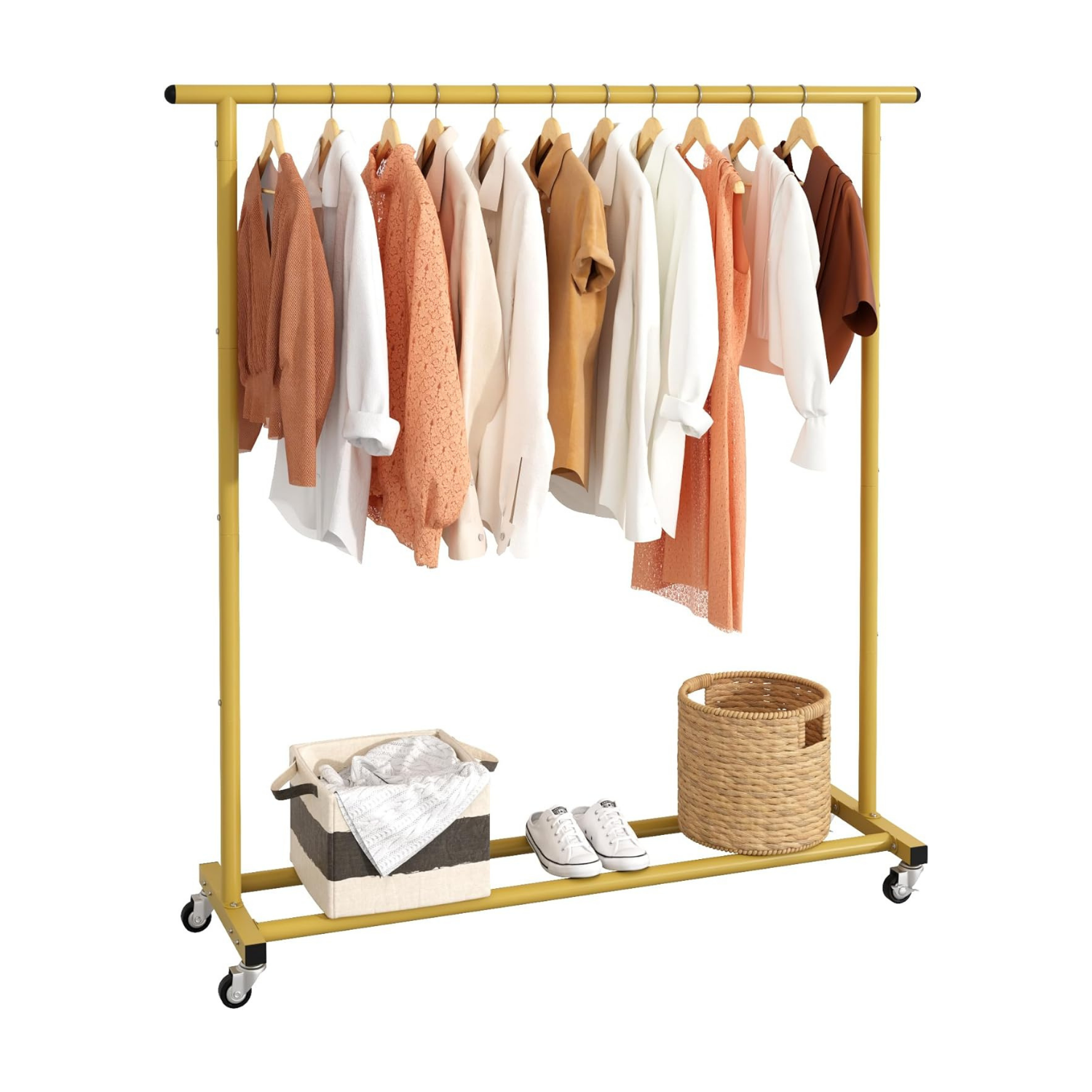 Buzowruil Gold Rolling Clothing Rack