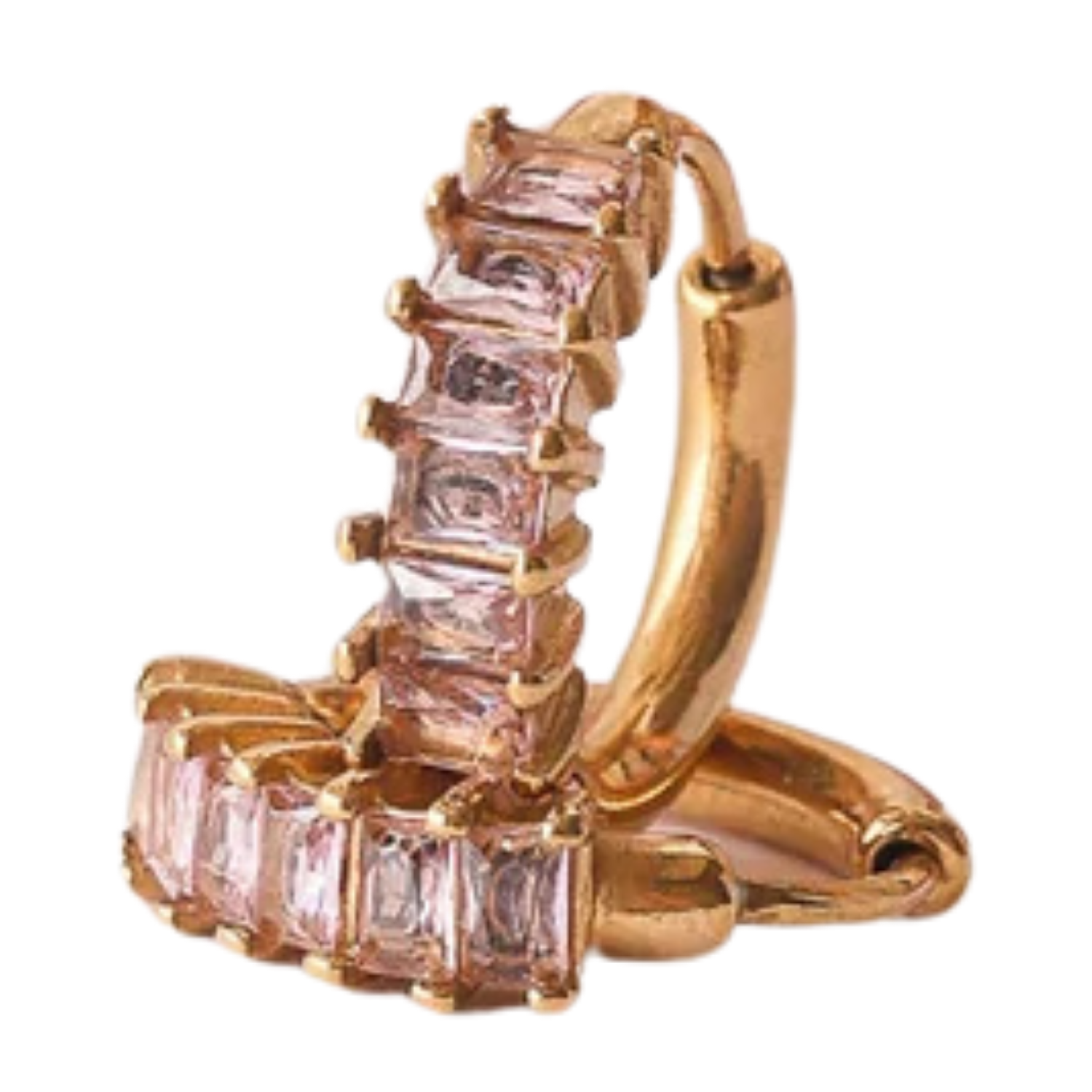 Rose and Clay Diamond Hoop in Ballet Pink