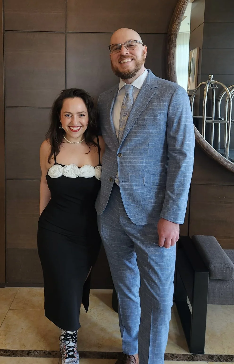 A very rare photo of us dressed up.