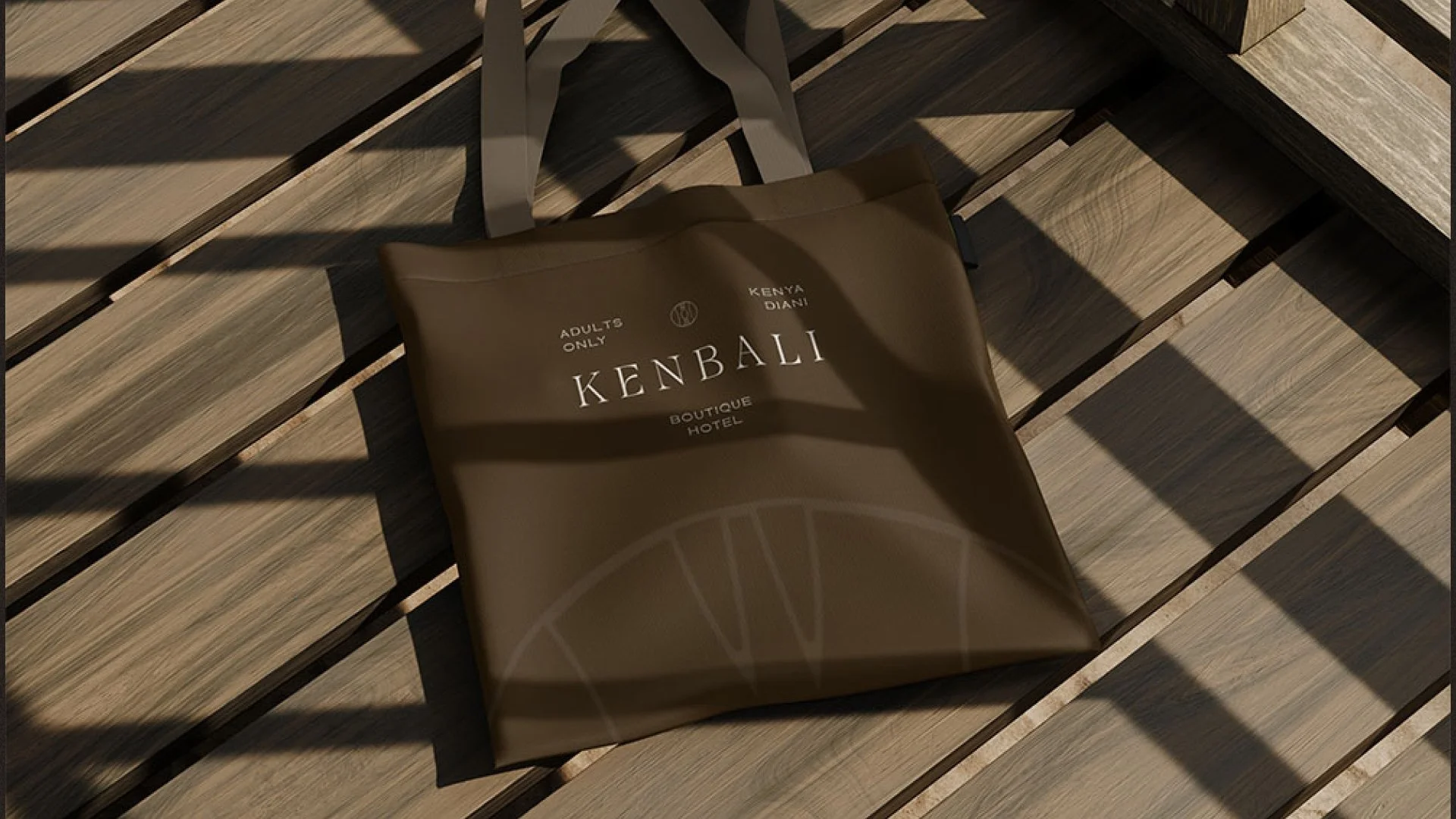KENBALI hotel branding mockup of luxury cotton bag with logo