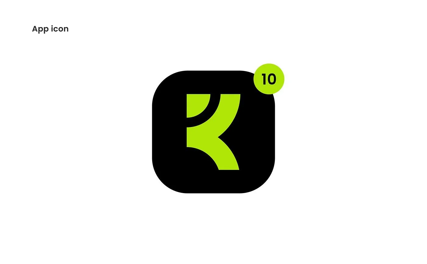 Modern Rilxer app-icoon in contrastrijke kleuren | Digitale merkidentiteit voor sportplatform