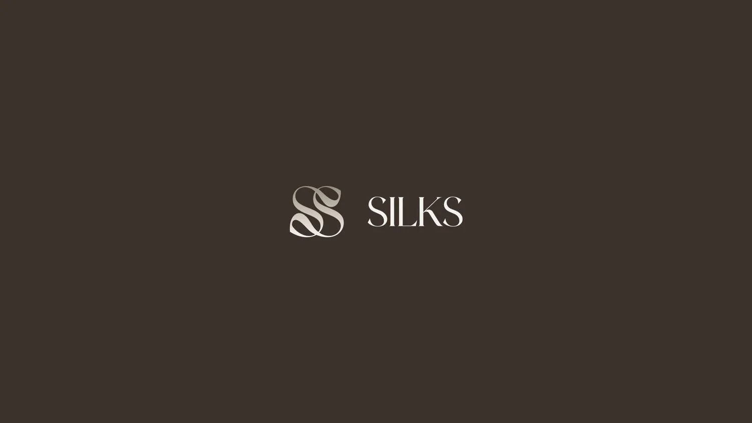 Silks logo op egale donkere achtergrond als visuele focus | Branding visual