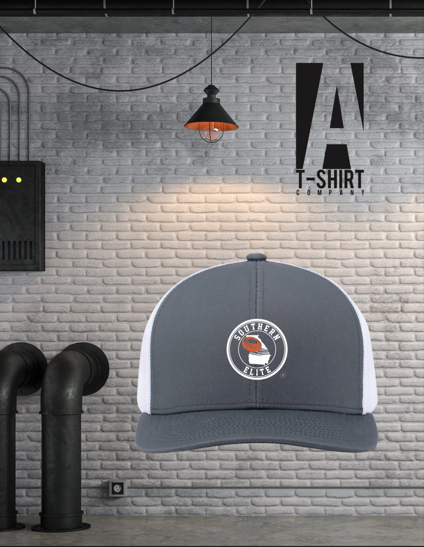Charcoal/White 104C Hat with Team Logo